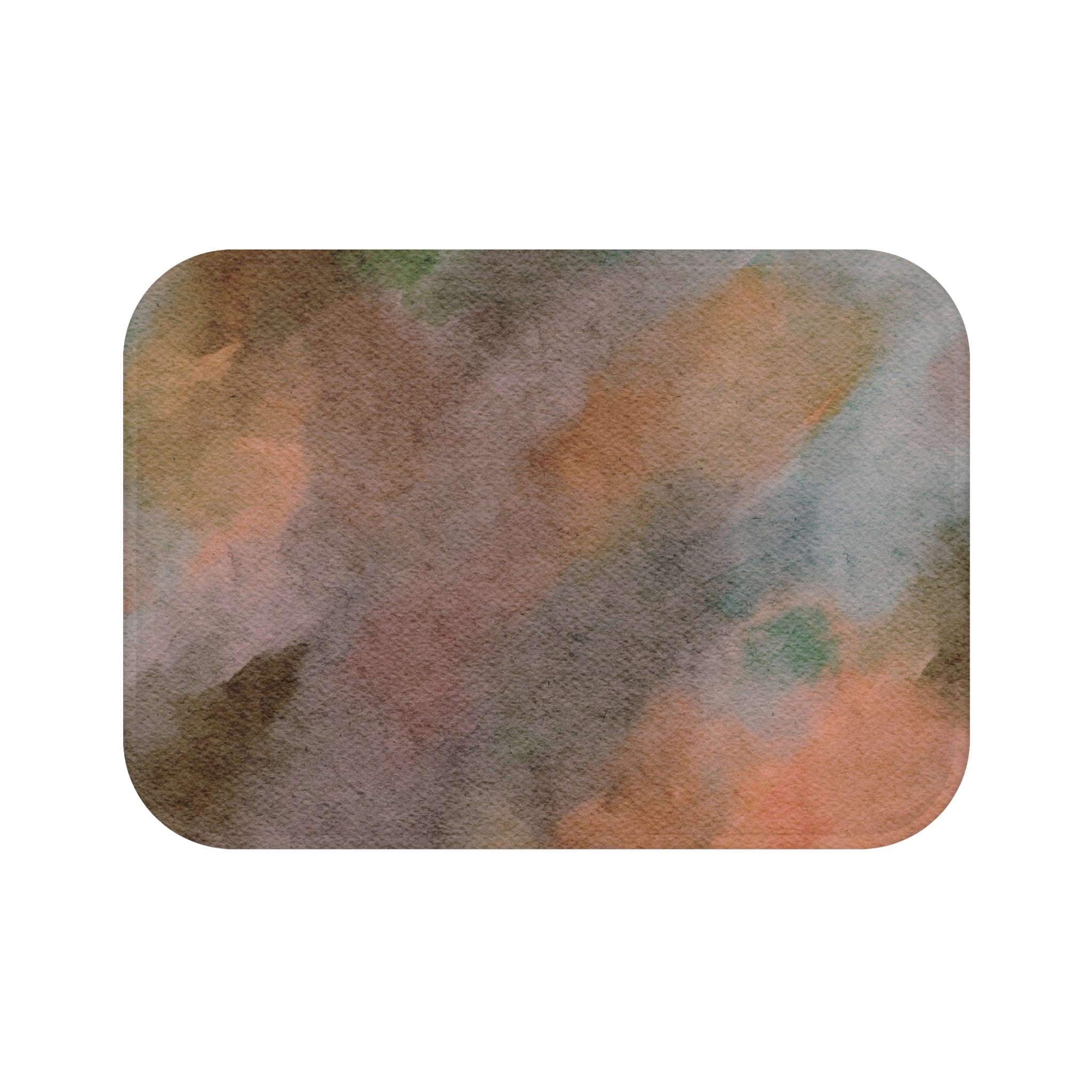 Watercolor Bath Mat | Chocolate Brown, Beige Peach Ombre
