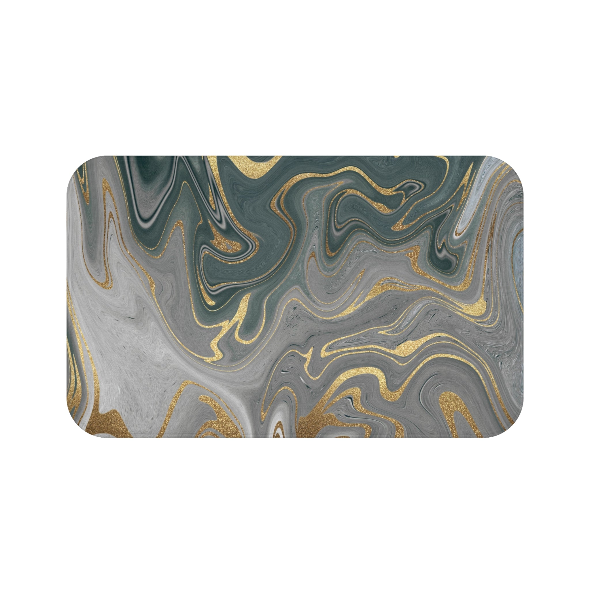 Marble Abstract Bath Mat | Grey Kitchen Mat