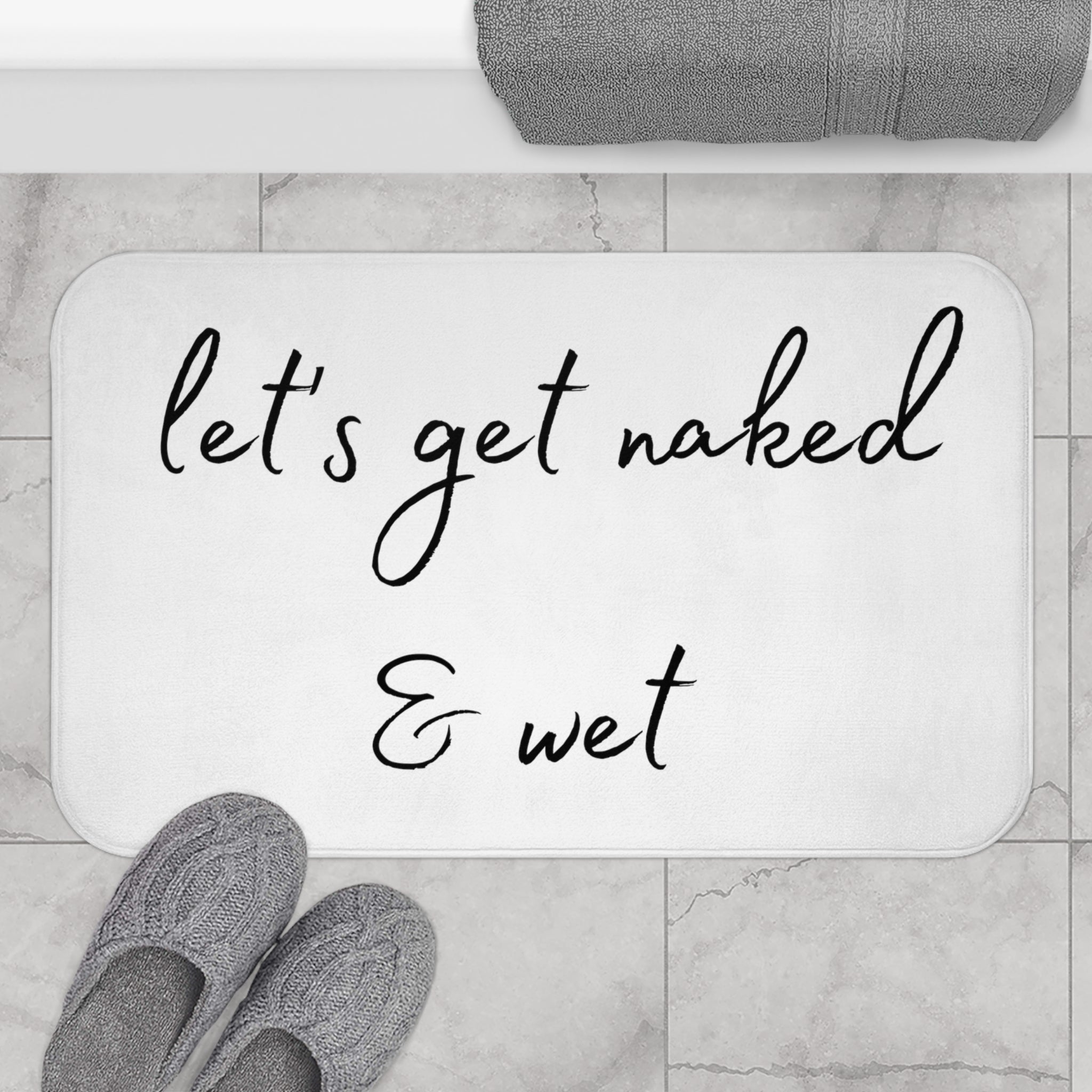 Get Naked Bath Mat | White Black