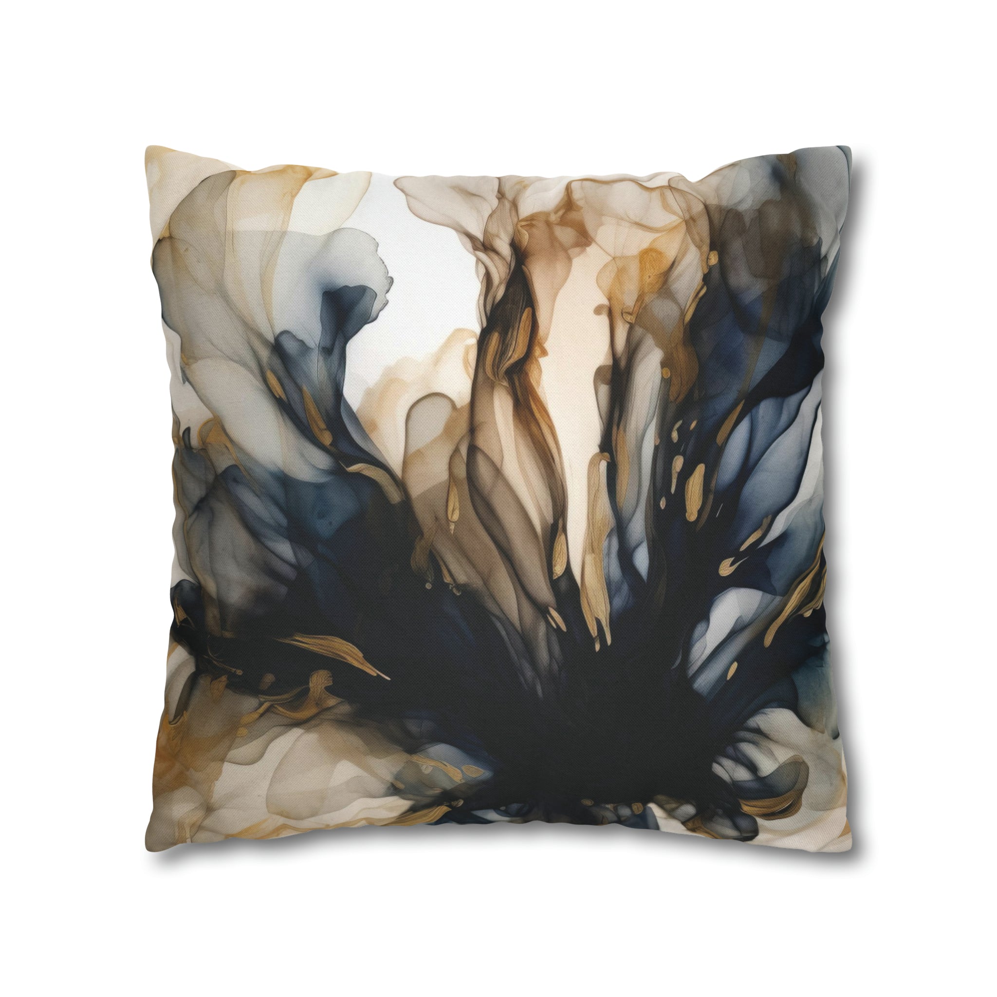 Abstract Pillow Cover | Navy Blue, Beige Ombre