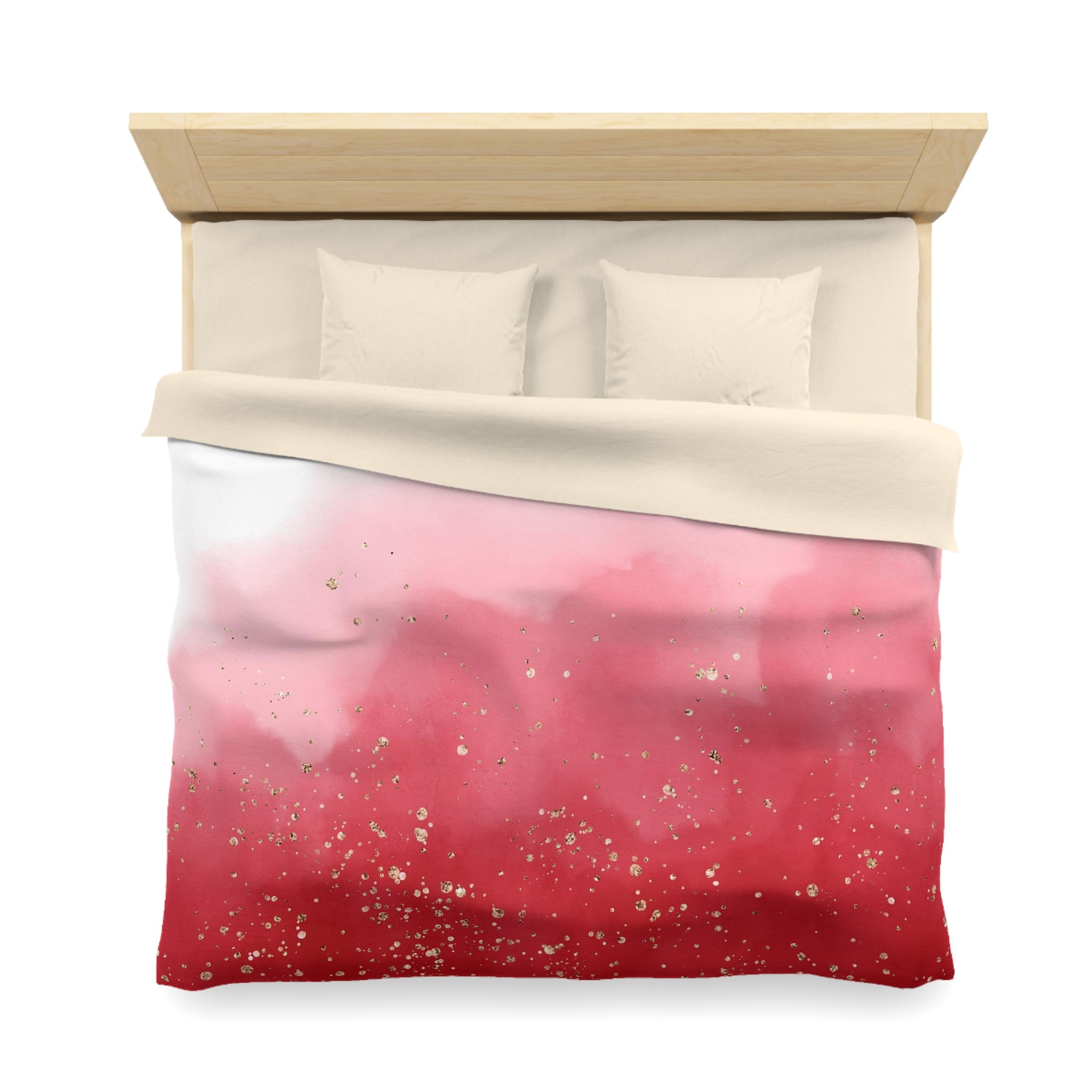 Boho Duvet Cover | Red, Pink Ombre White | Bedroom Decor