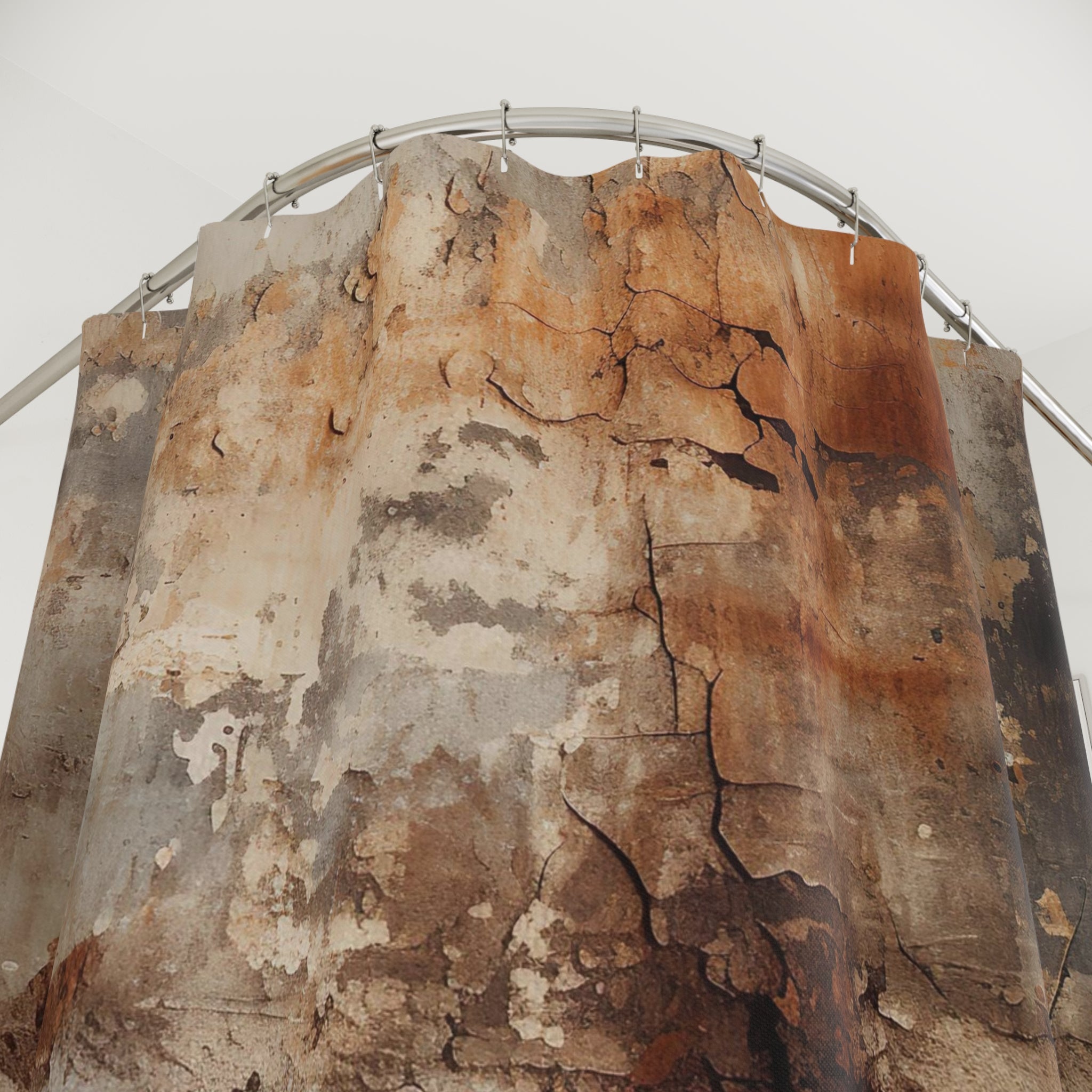 Abstract Shower Curtain | Beige Rust Earthy Rustic Watercolor Bathroom Decor