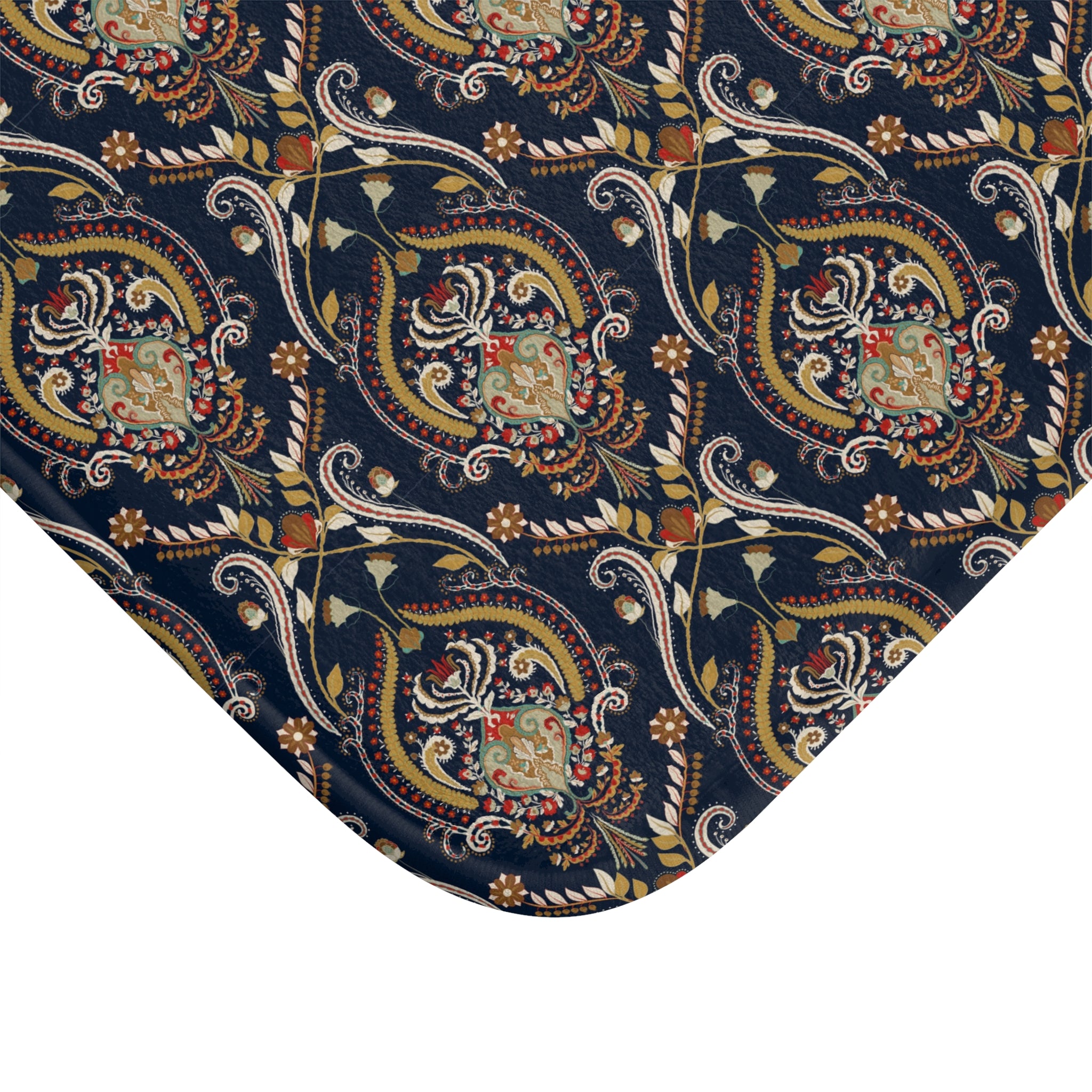 Vintage Bath, Kitchen Mat | Black Beige, Folk Art