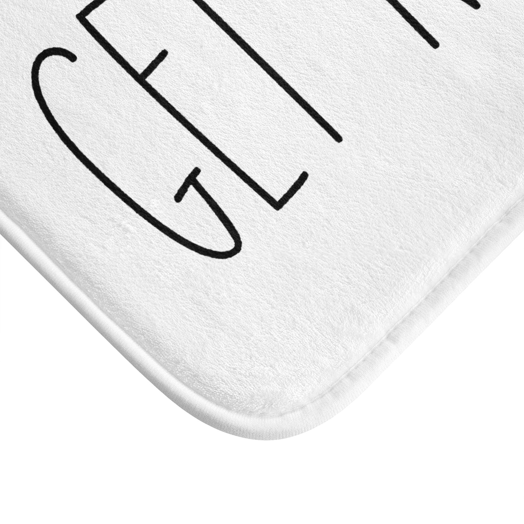 Get Naked Bath Mat | White Black Bathroom Rug