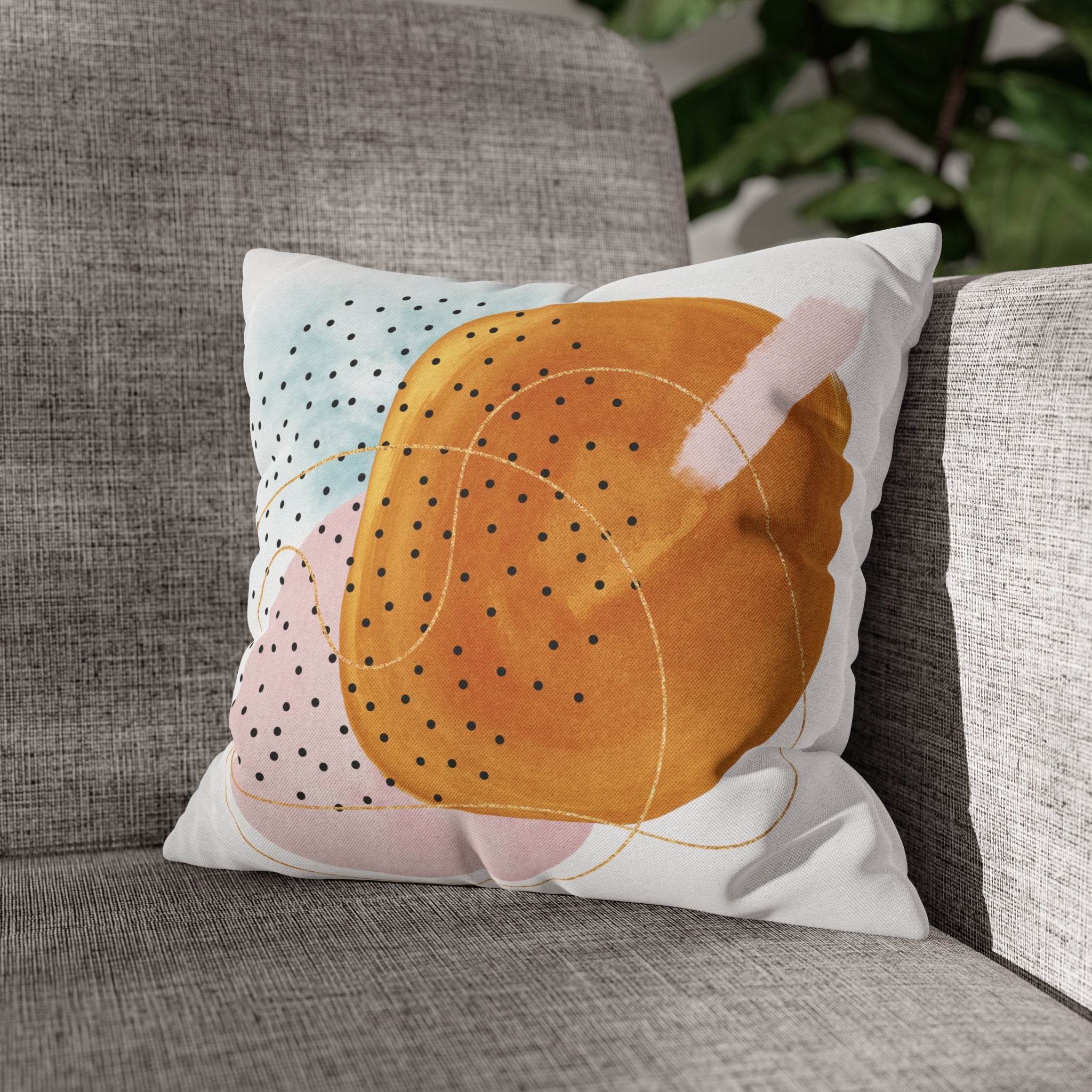 Abstract Pillow Cover | Burnt Orange Blush Pink White Blue