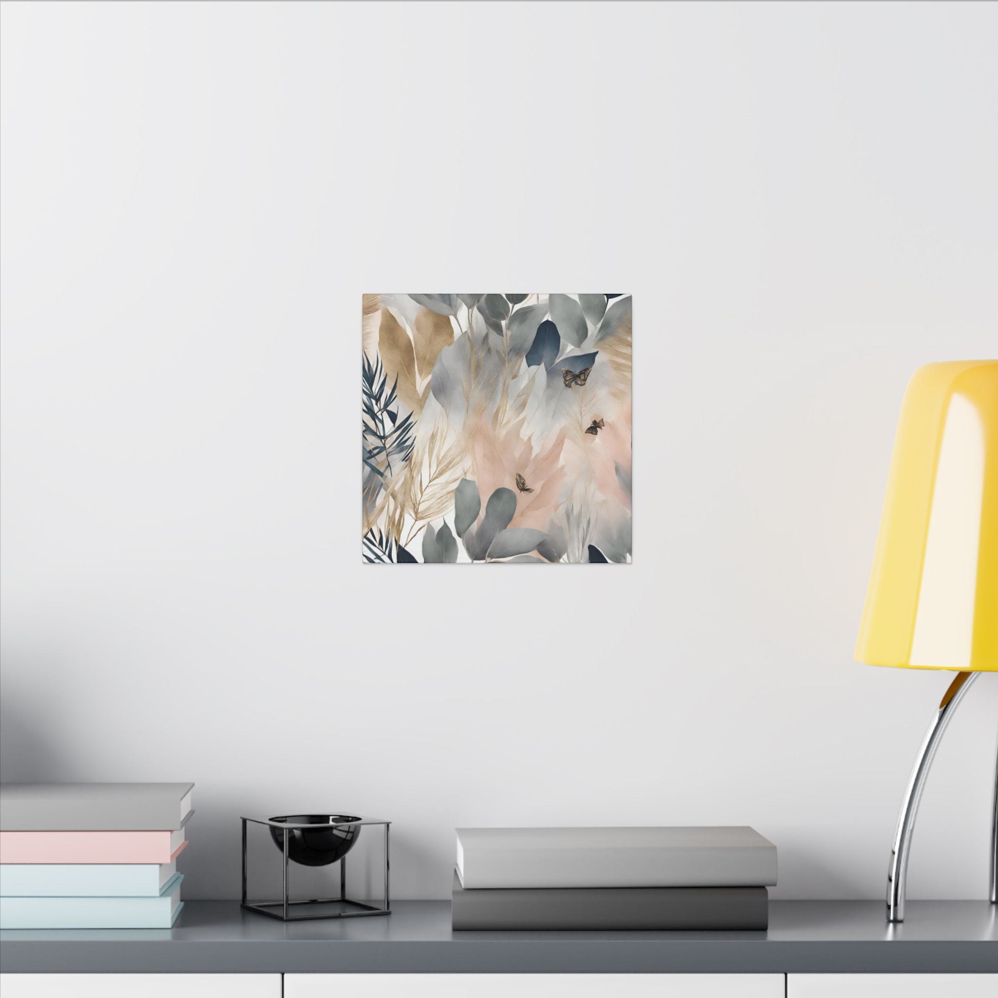Abstract Nature Floral Artwork | Canvas Wall Art | Grey Beige Blue