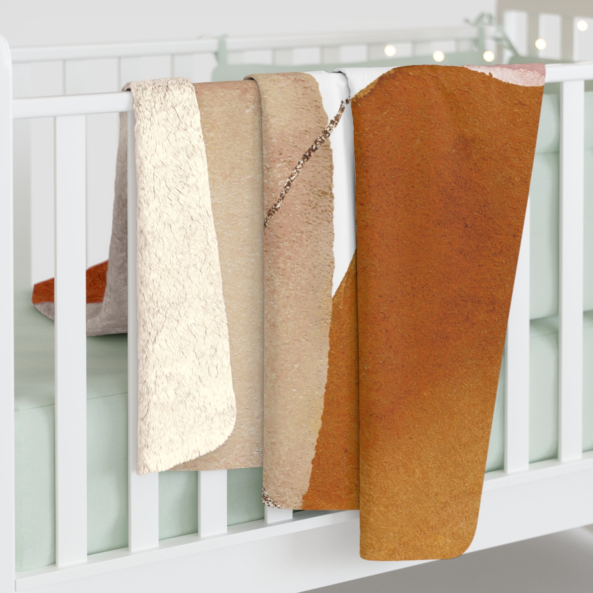 Comfy Blanket | Rust Beige, Blush Pink Watercolor