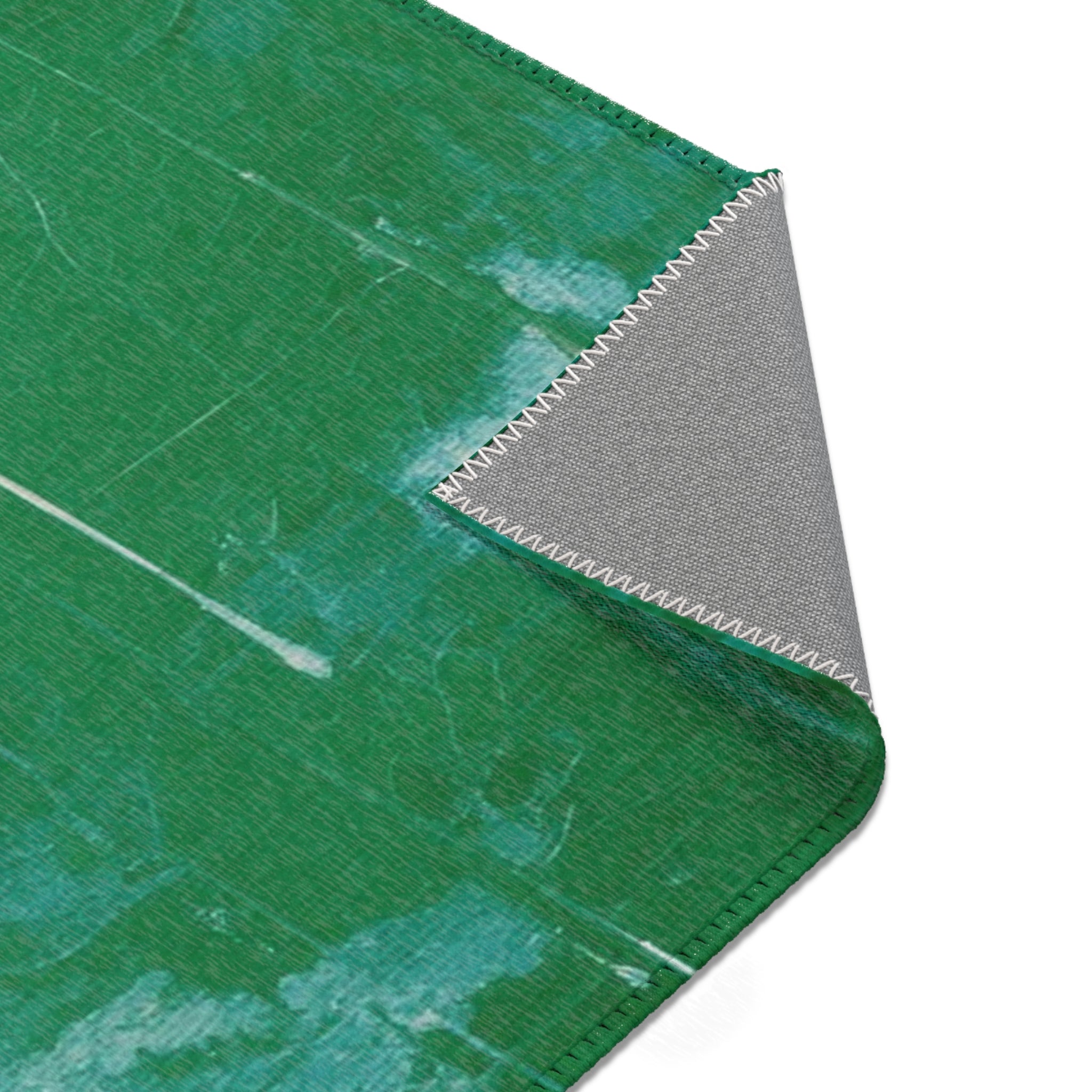 Abstract Boho Area Rug | Modern Emerald Green, Blush Pink, Muted Gold