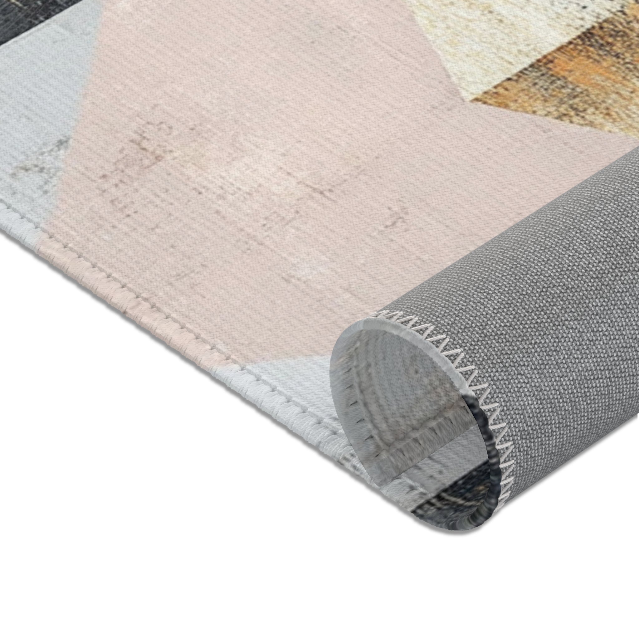 Abstract Area Rug | Geometric Grey Watercolor Artsy Rug