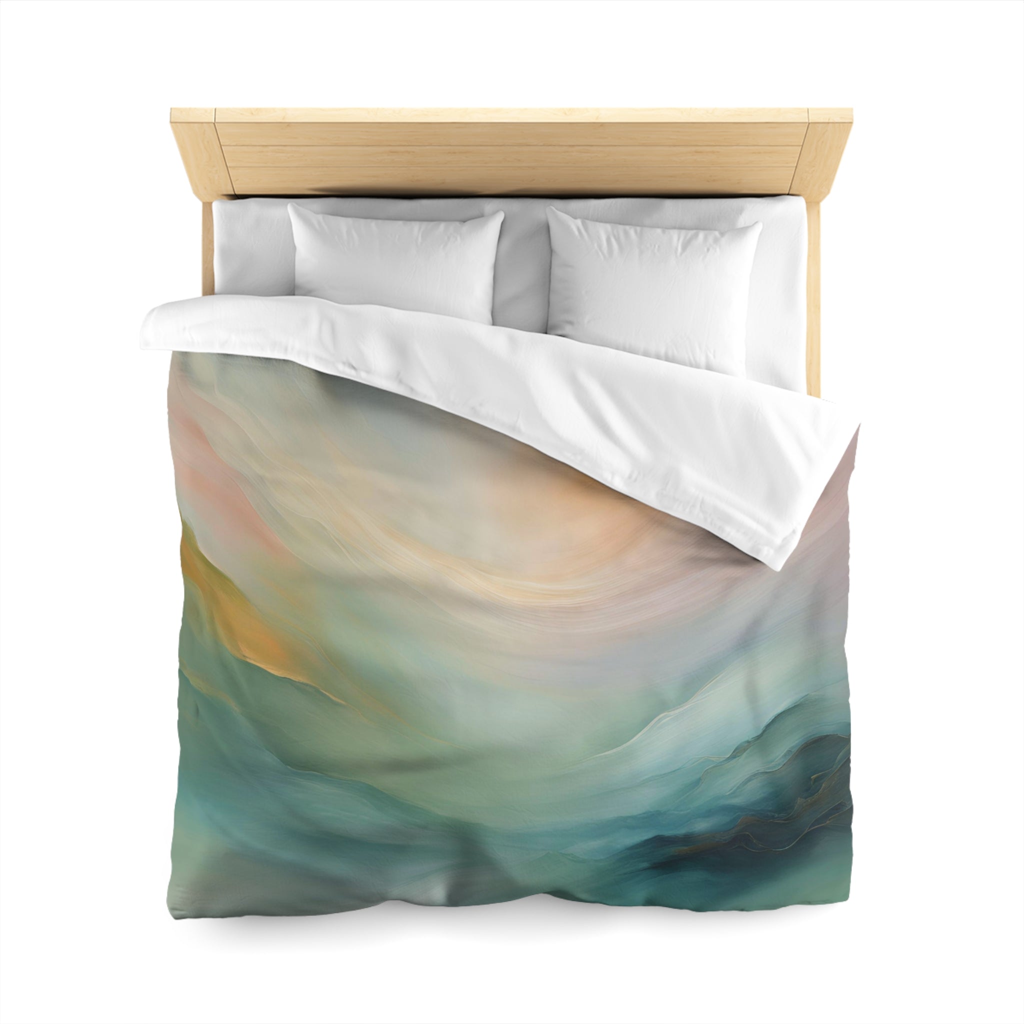 Green Duvet Cover | Colorful Yellow Pink, Ombre | Bedroom Decor