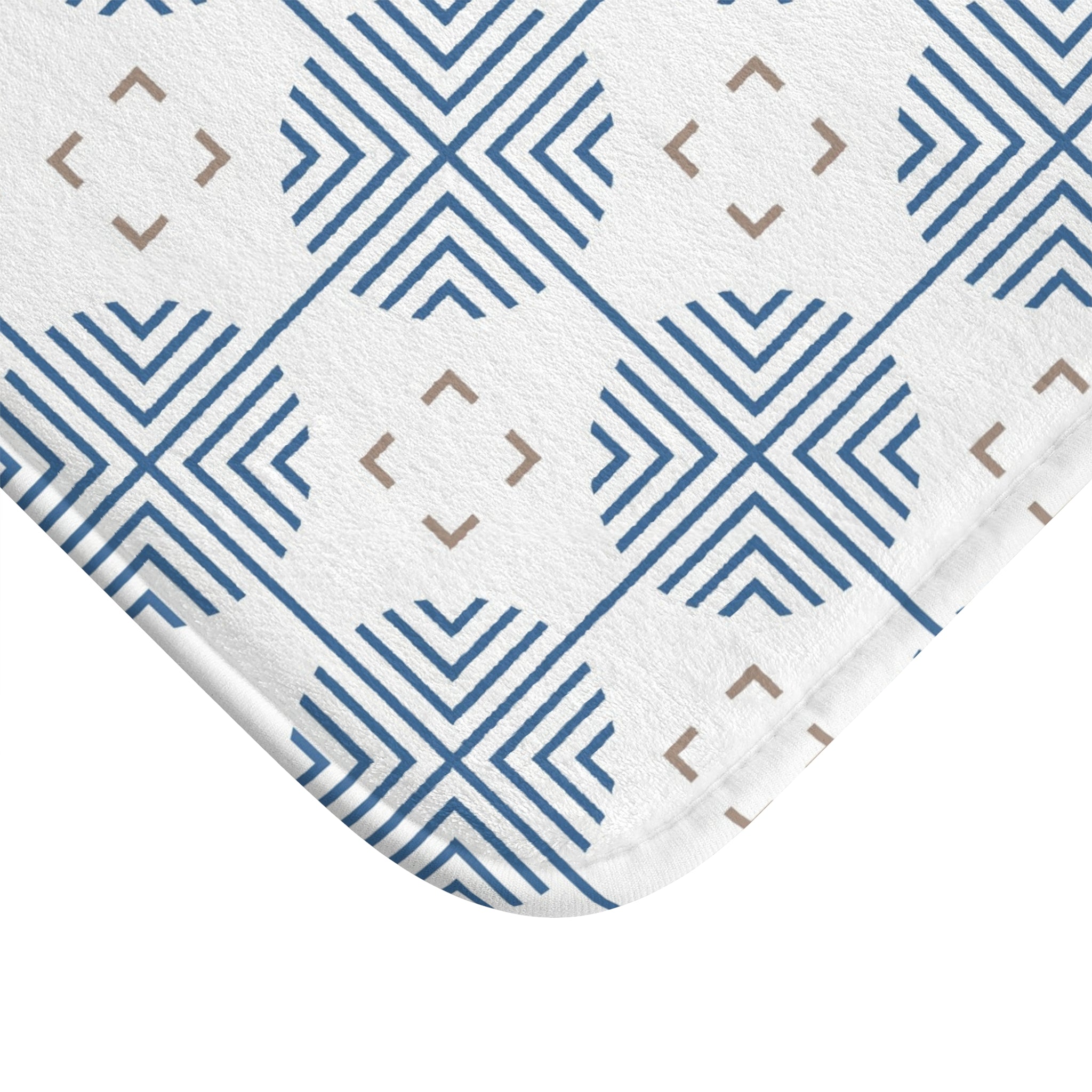 Retro Bath, Kitchen Mat | Art Deco Blue, White, Beige