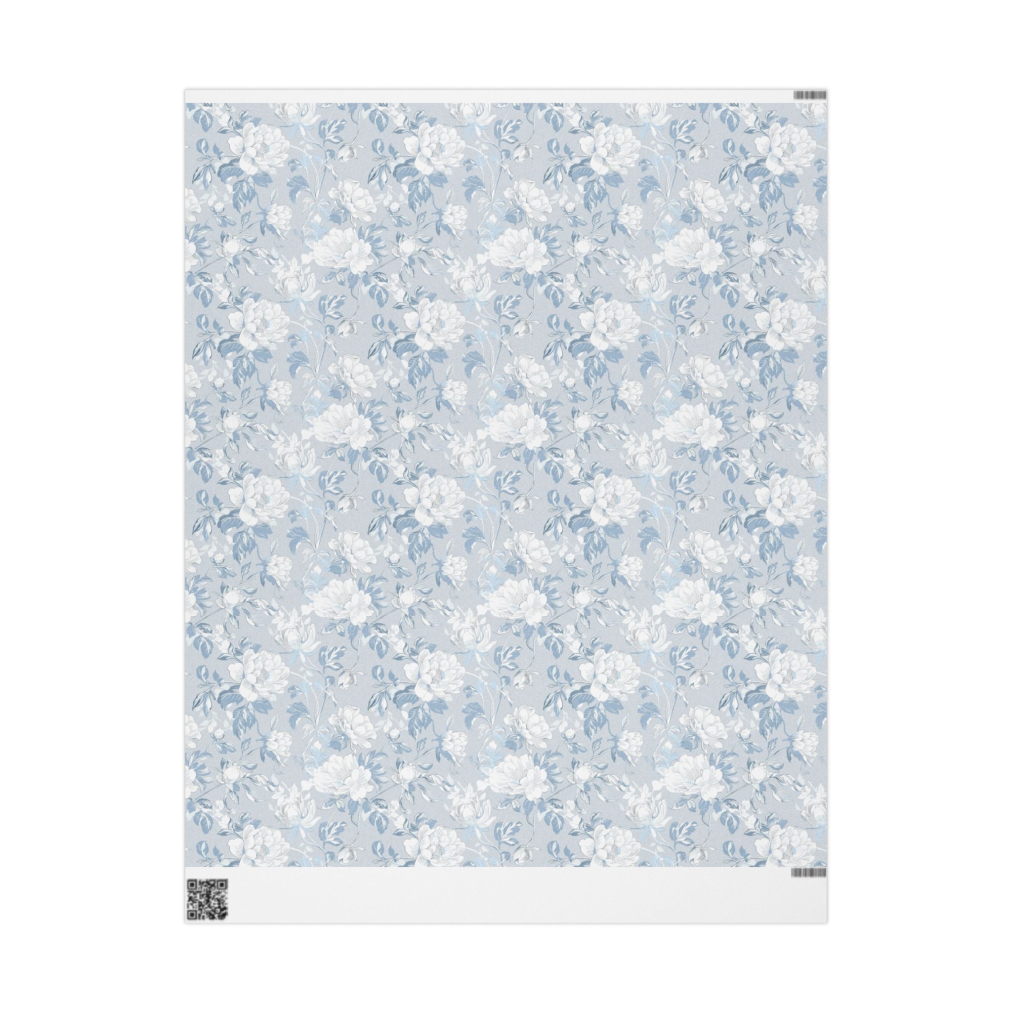 Floral Wrapping Papers, Light Blue Botanical Gift Wrapping for the Holidays, Birthdays