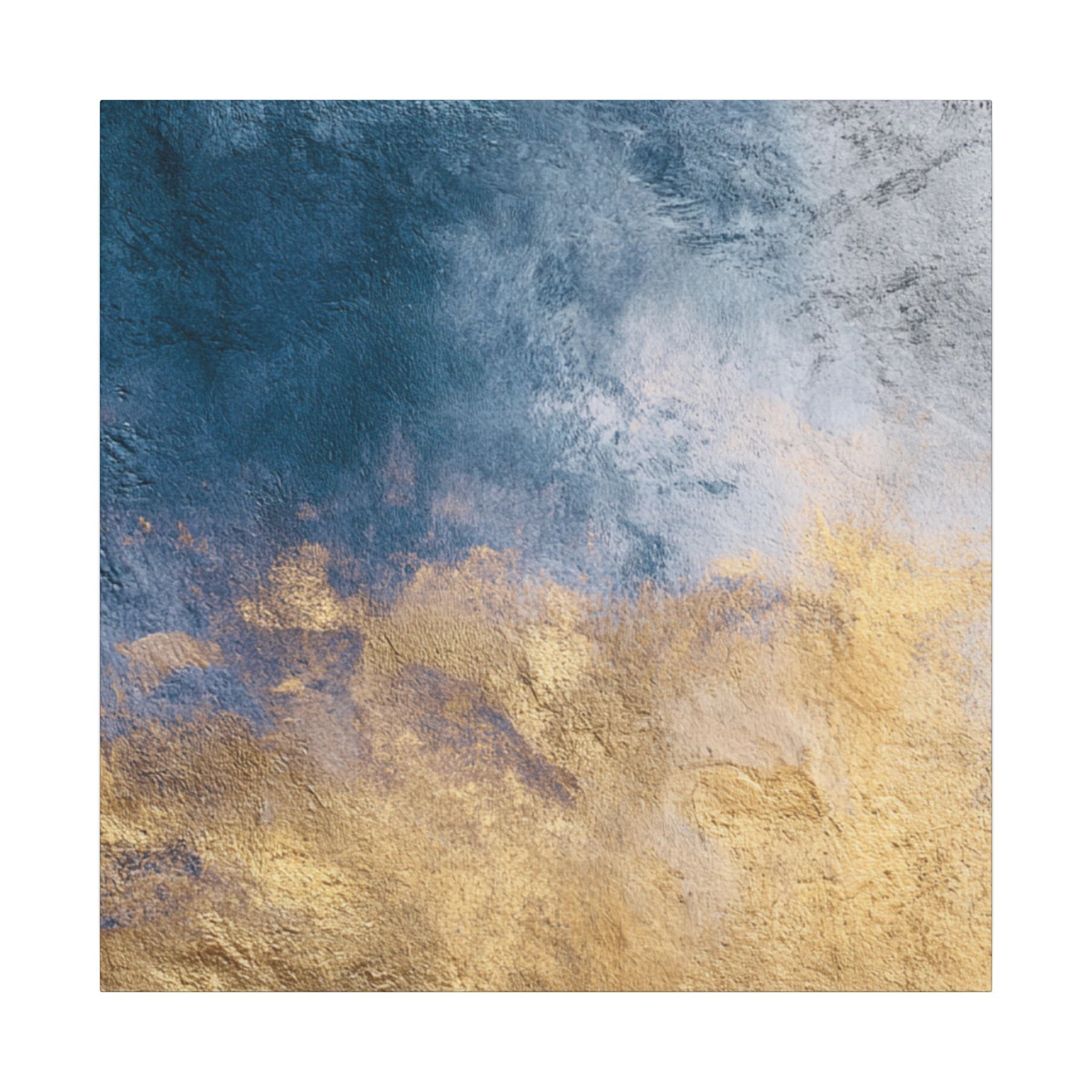 Abstract Neutral Wall Art Print | Boho Earthy Home Decor | Blue, Muted Gold Modern Organic Art