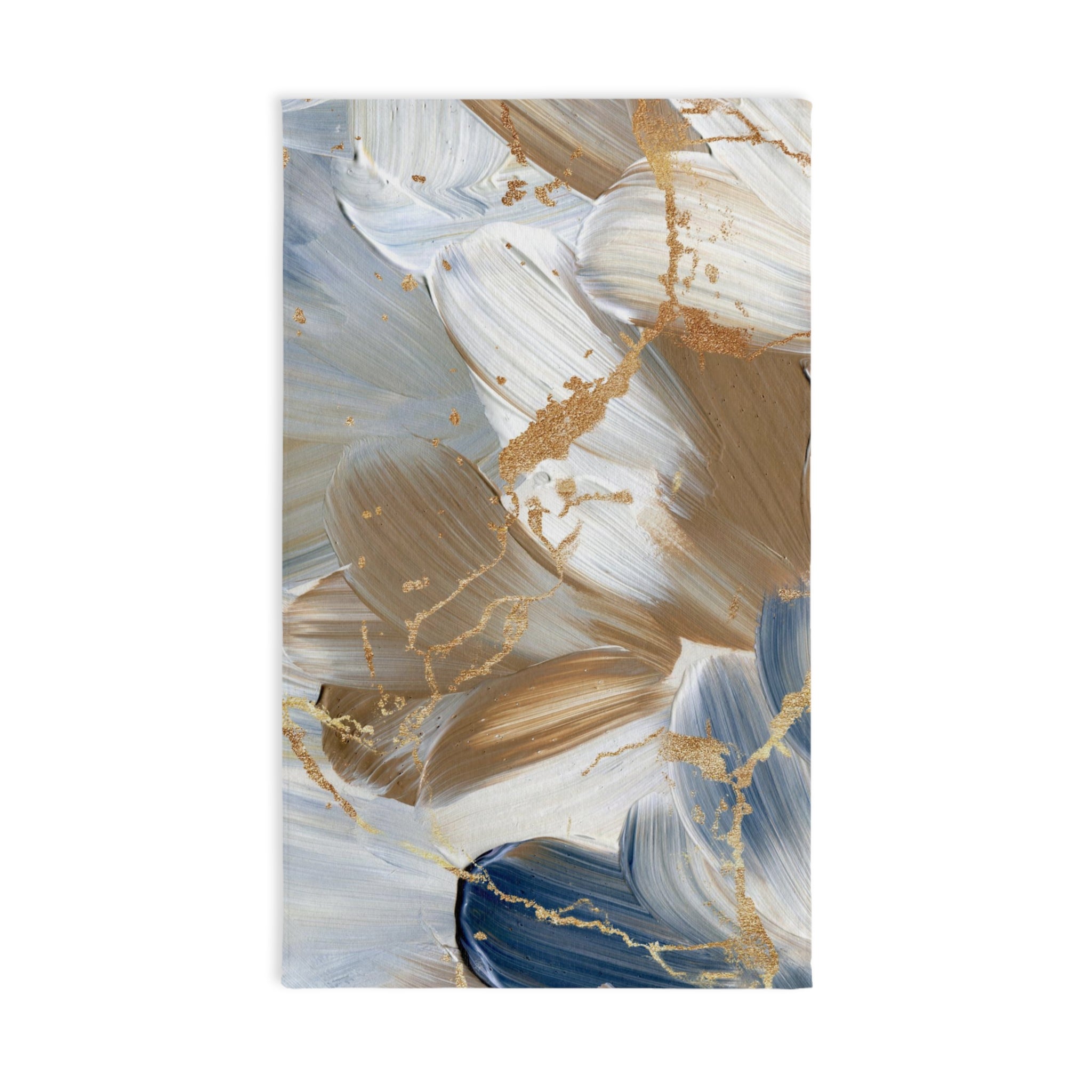 Boho Abstract Kitchen, Bath Hand Towel | Beige Brown, Pale Blue