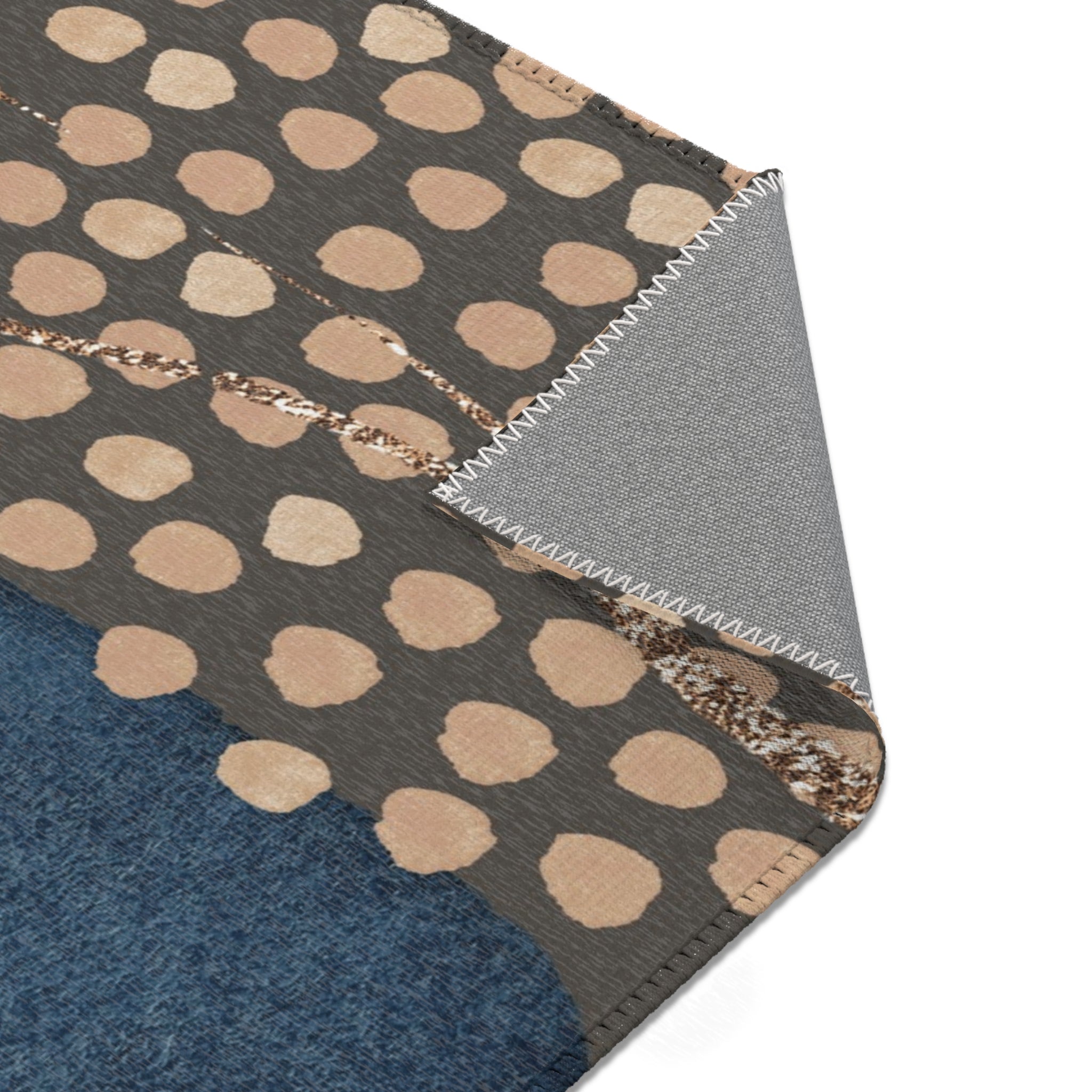Abstract Area Rug | Watercolor Dark Taupe Grey, Navy Blue