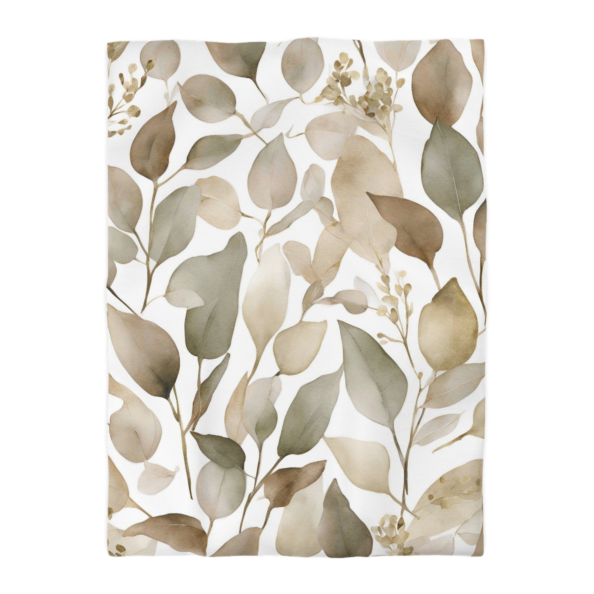 Floral Duvet, Pillow Cover | White Beige Earthy Nature Bedroom Decor