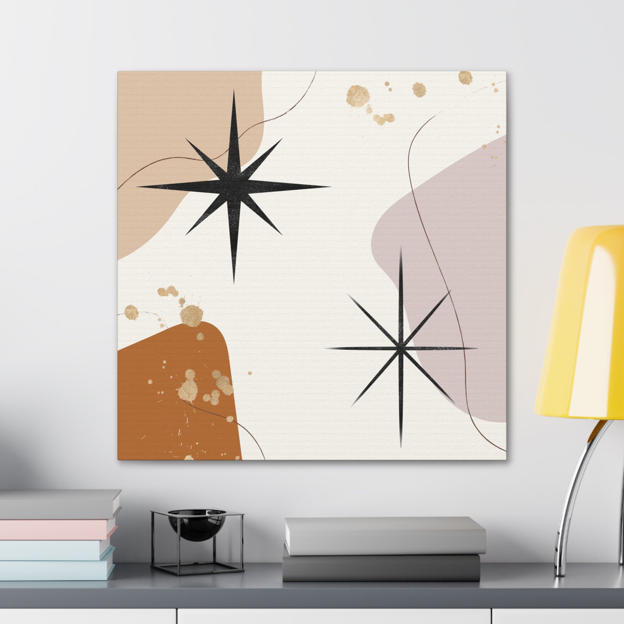 Bohemian Canvas Wall Art | Rust Pastel Beige Black