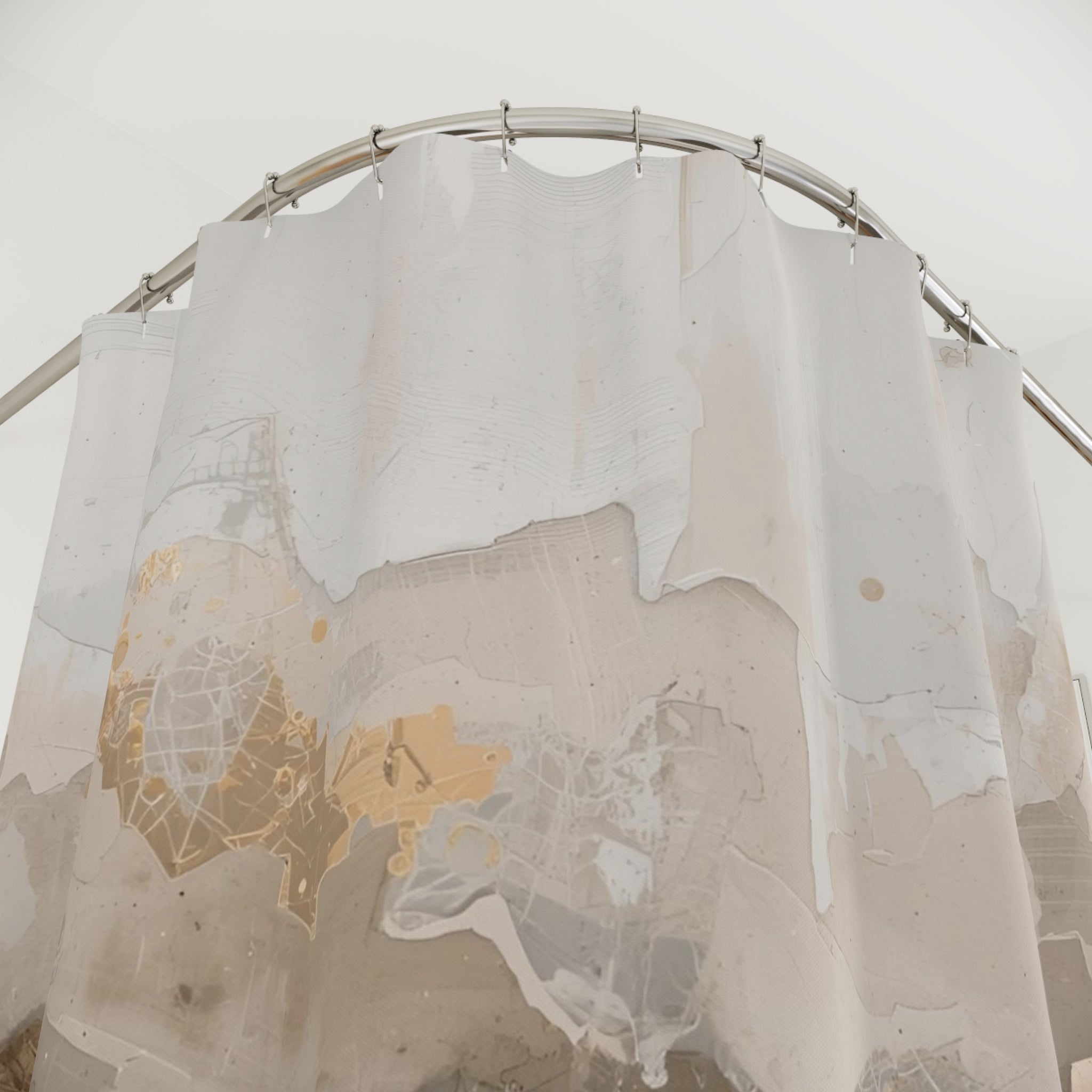 Boho Abstract Shower Curtain | Earthy Neutral Beige Watercolor