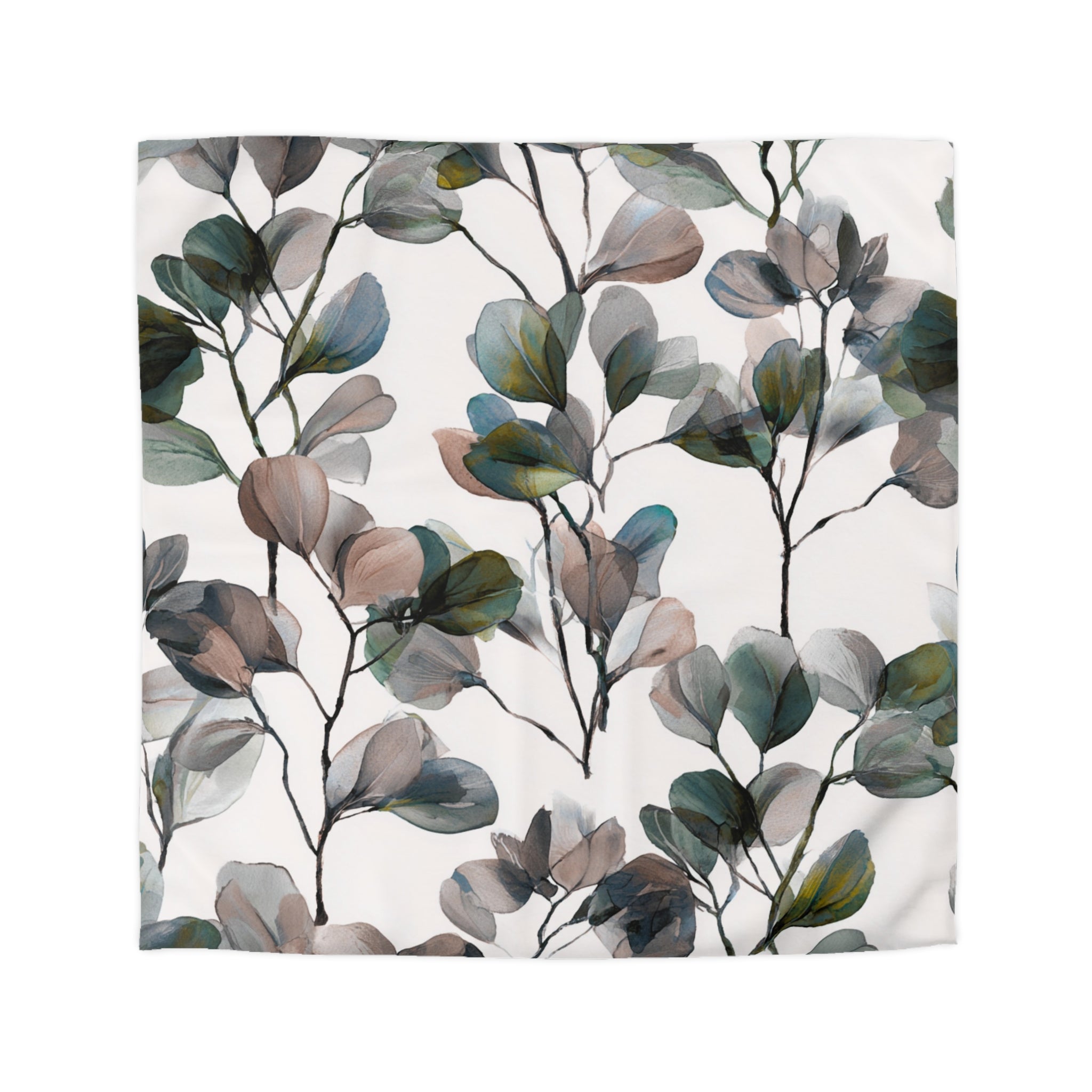 Floral Duvet, Pillow Cover | White Green Bedroom Decor