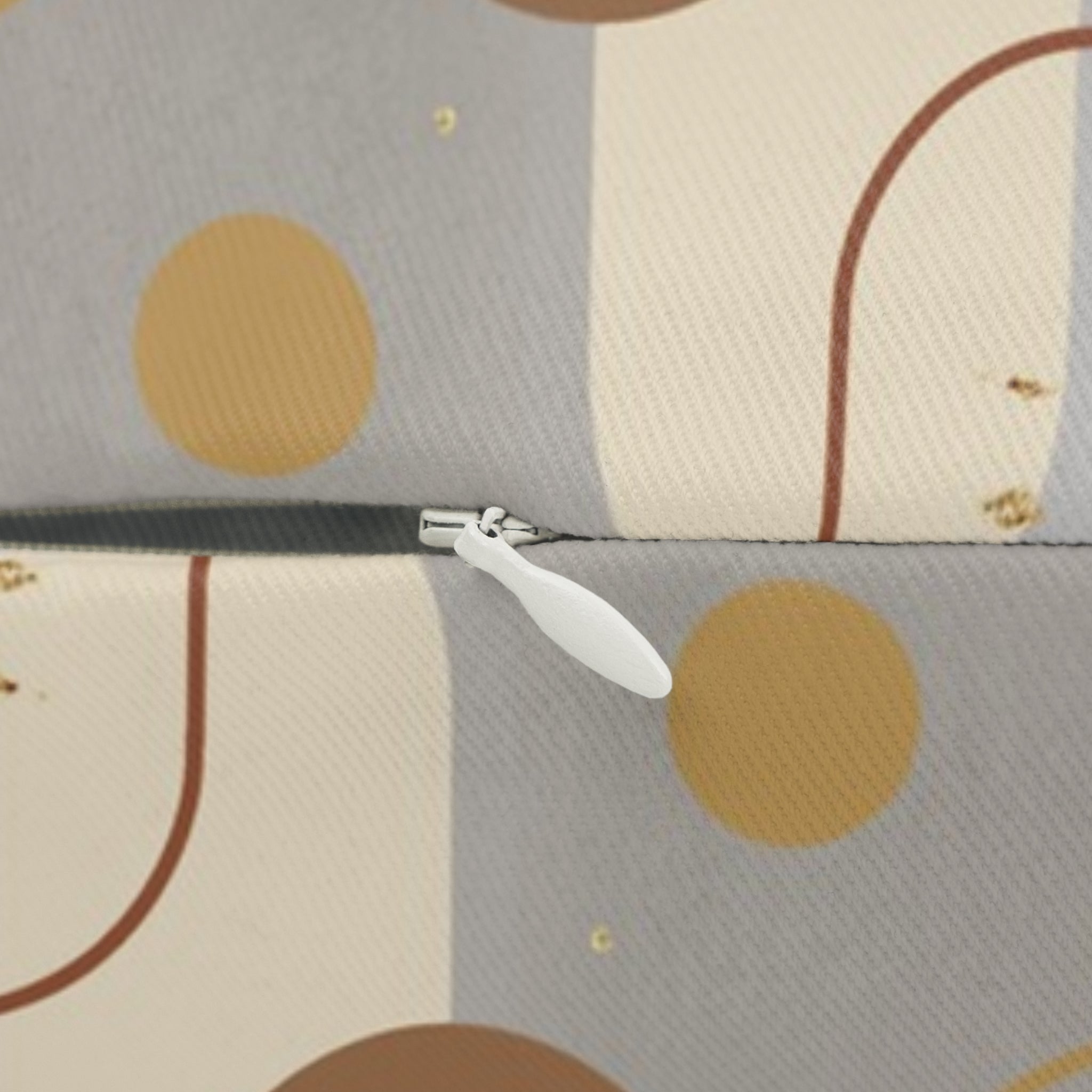 Abstract Geometric Lumbar Pillow | Grey Brown Beige Bohemian