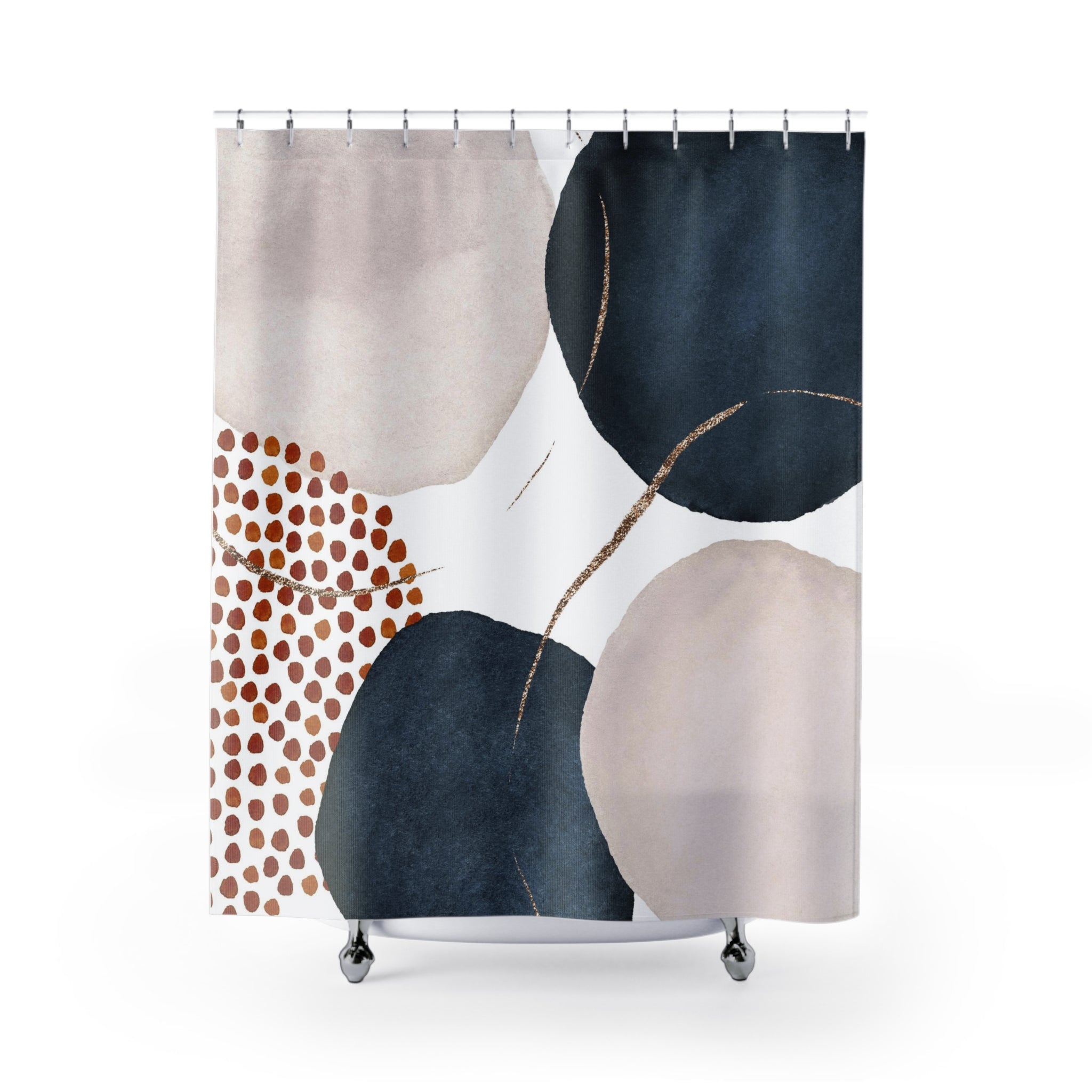modern boho fabric shower curtain