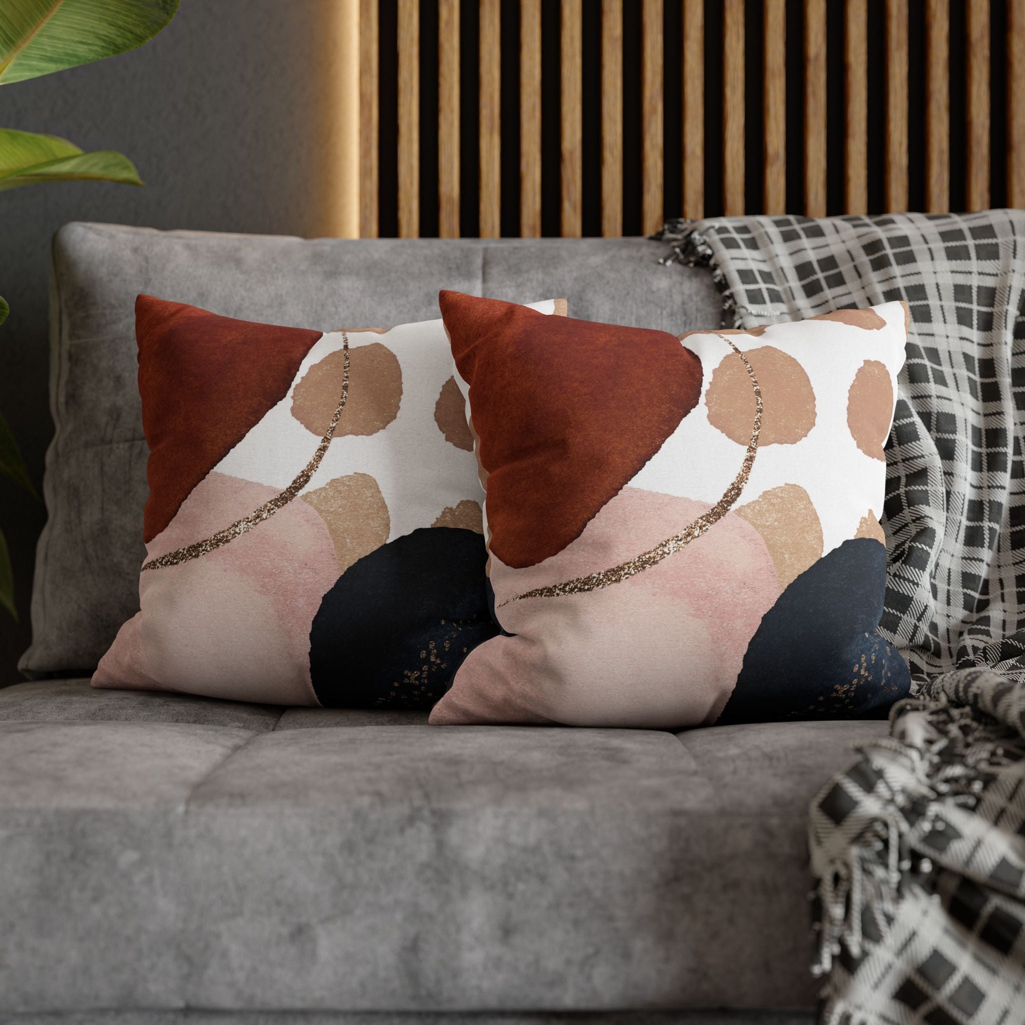 Abstract Throw Pillow Cover; Watercolor Couch Cushion