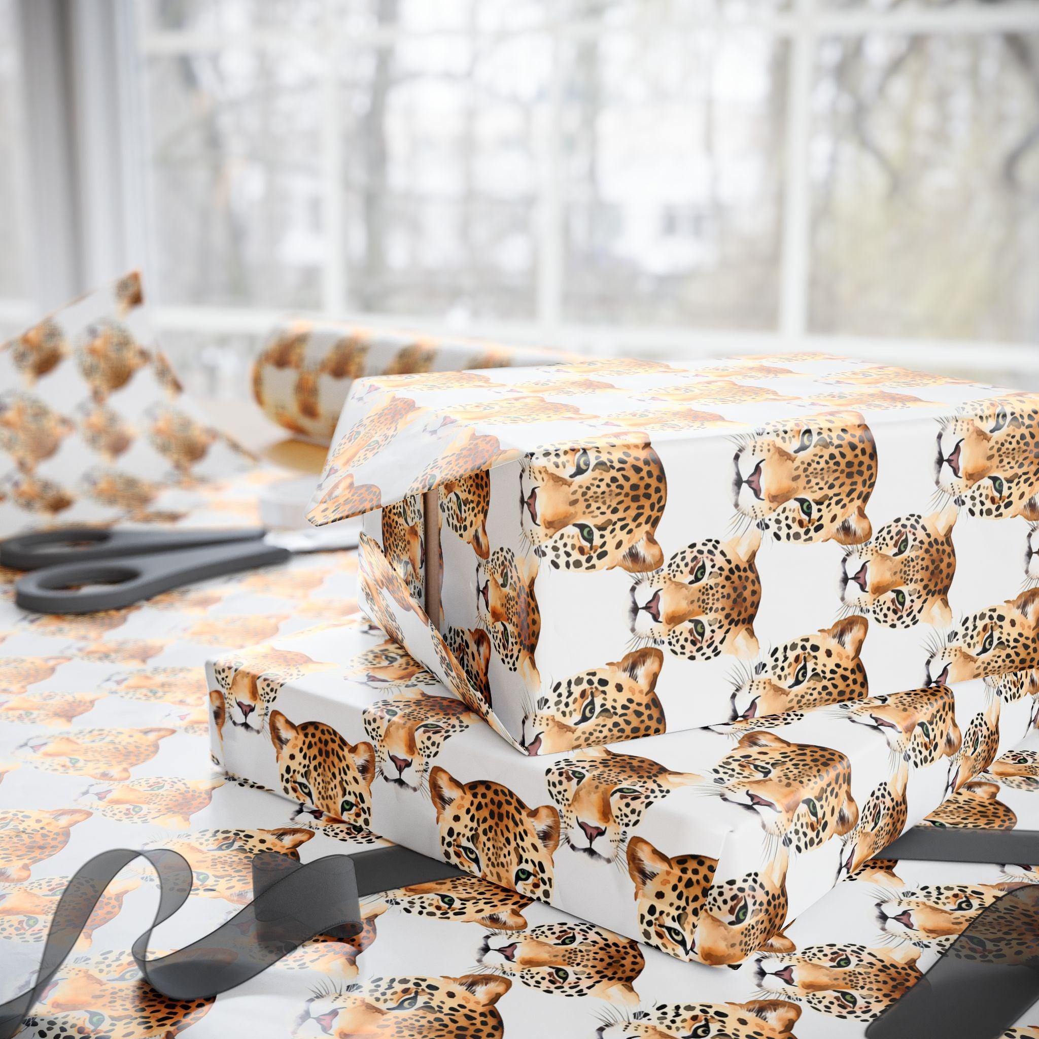 Leopard Gift Wrapping Paper | Jungle Animal Wrap for the Holidays, Birthdays