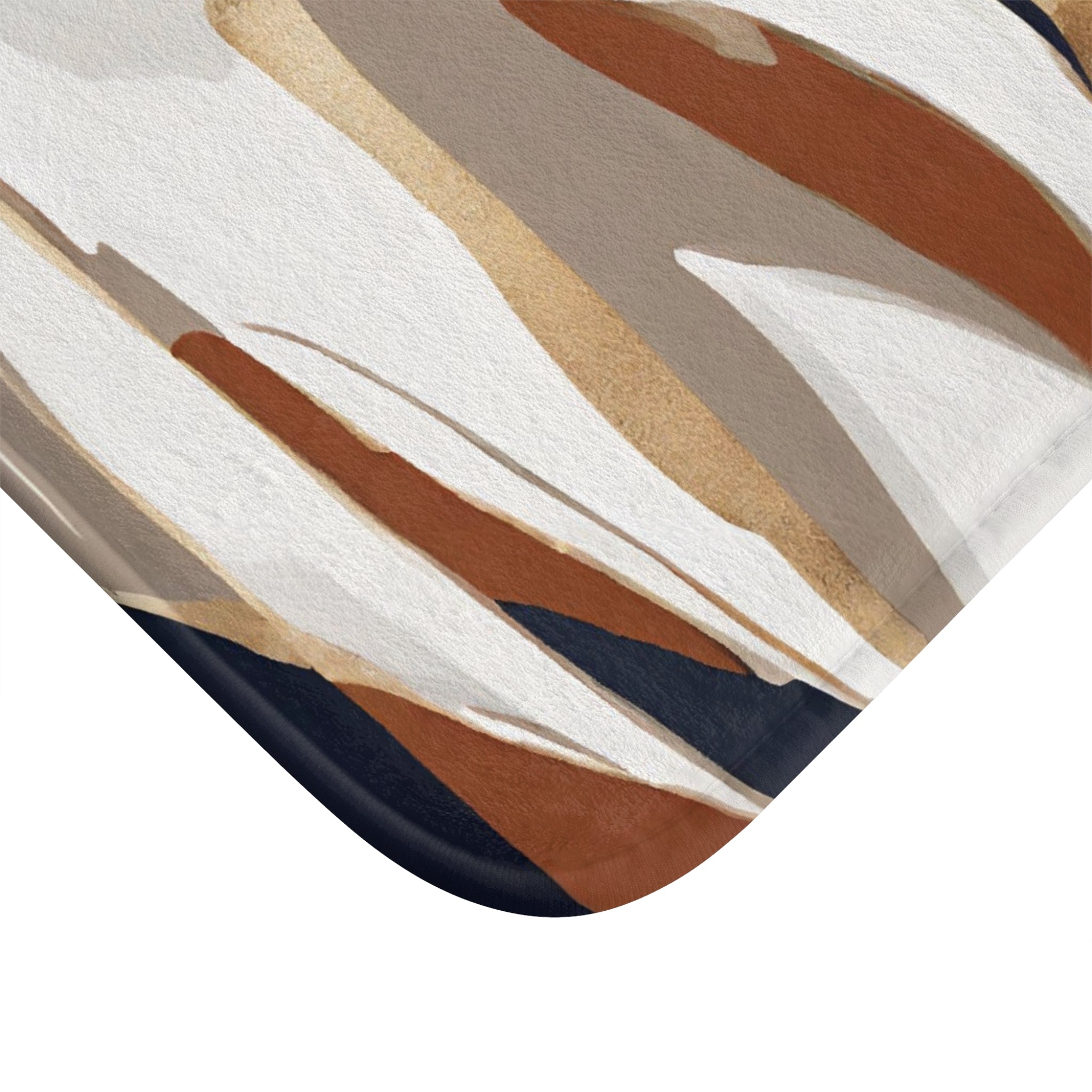 Abstract Boho Bath, Kitchen Floor Mat | Beige Rust, Navy blue White