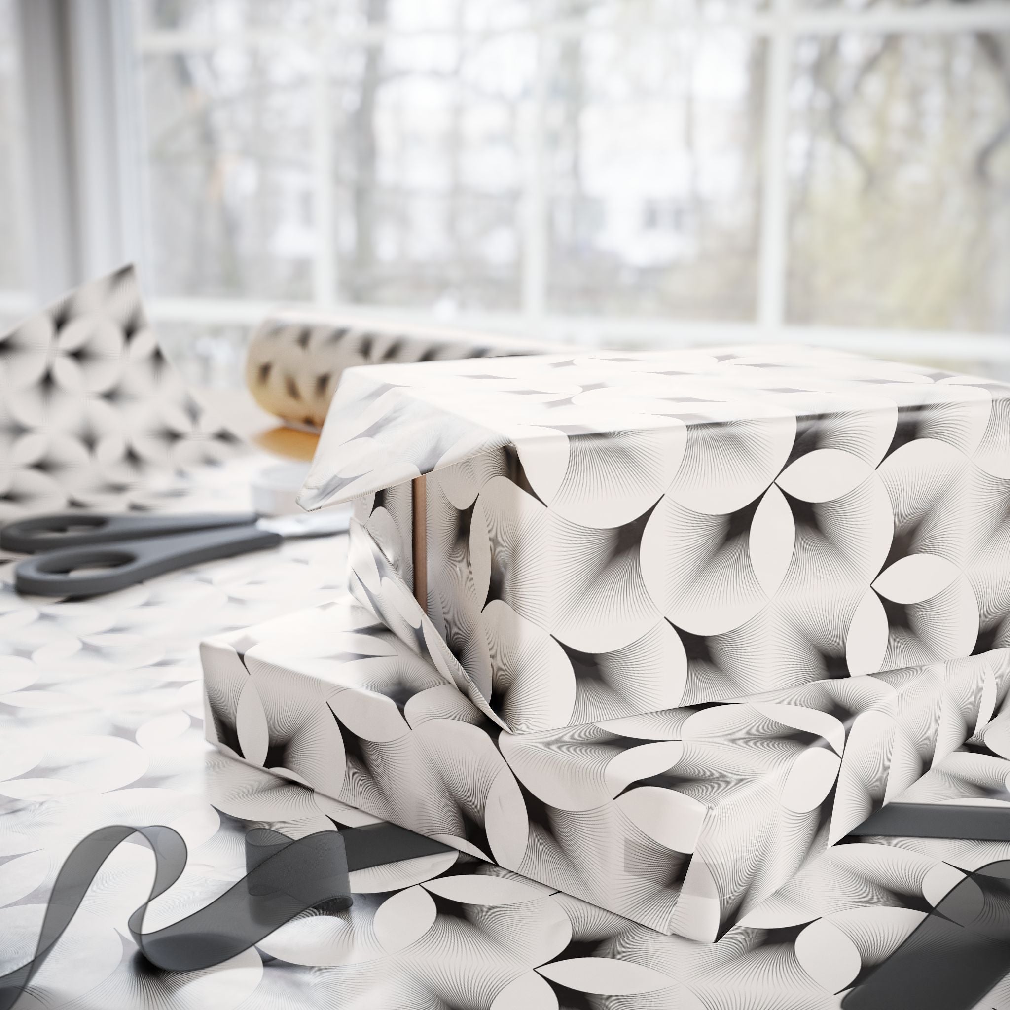 Art Deco Wrapping Papers, Black White for the Holidays, Birthdays