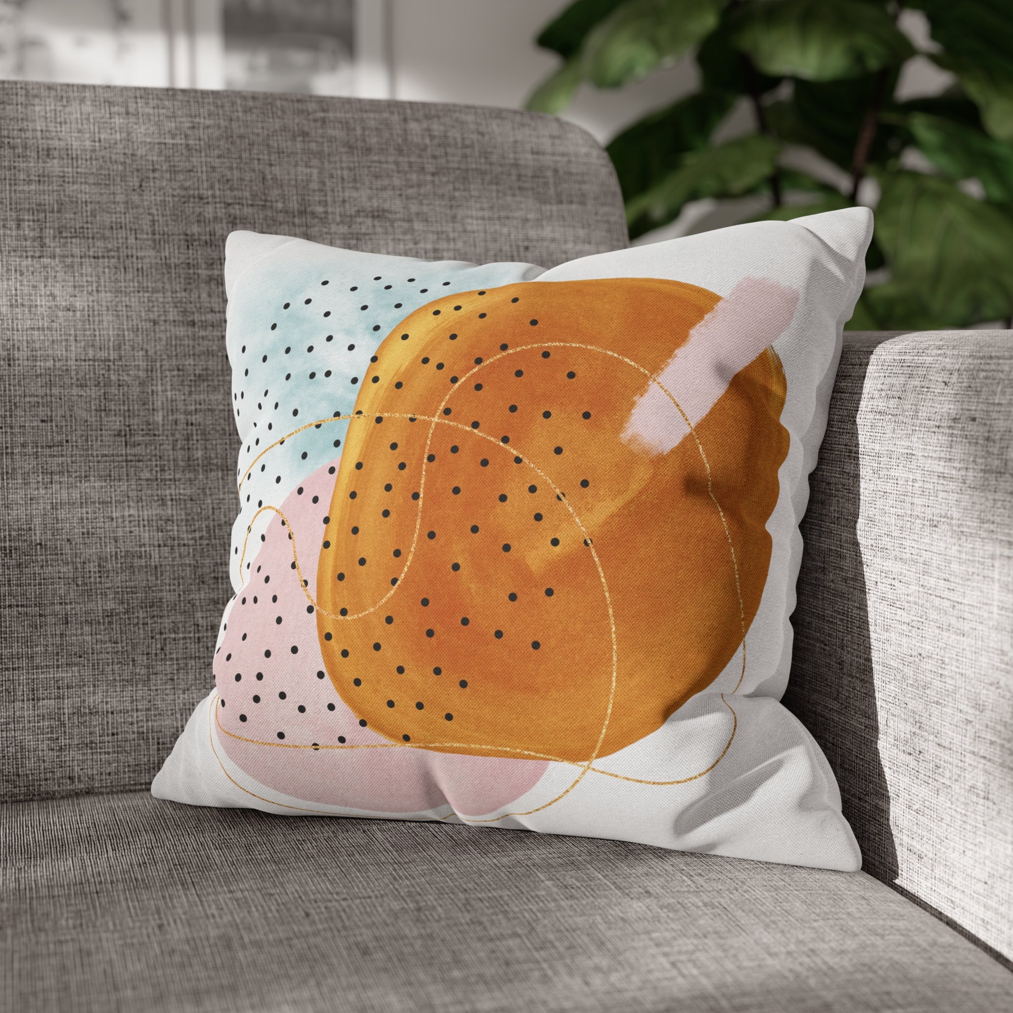Abstract Pillow Cover | Burnt Orange Blush Pink White Blue