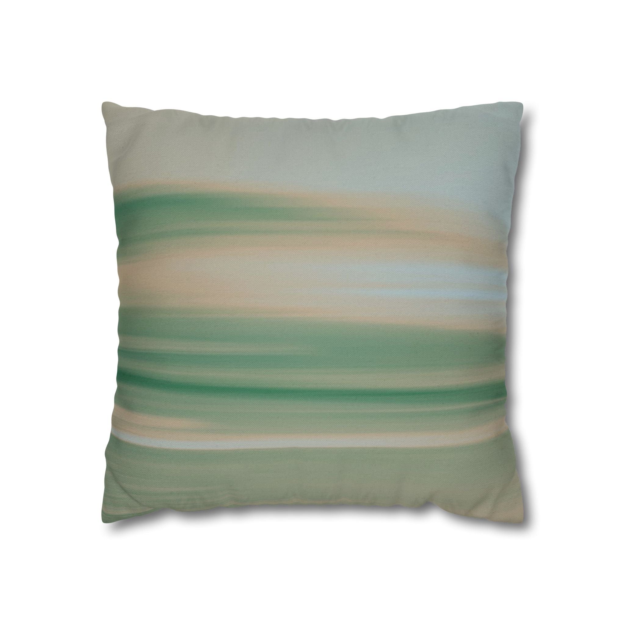 Abstract Throw Pillow Cover, Coastal Blue Green Modern Organic Decor Cushion