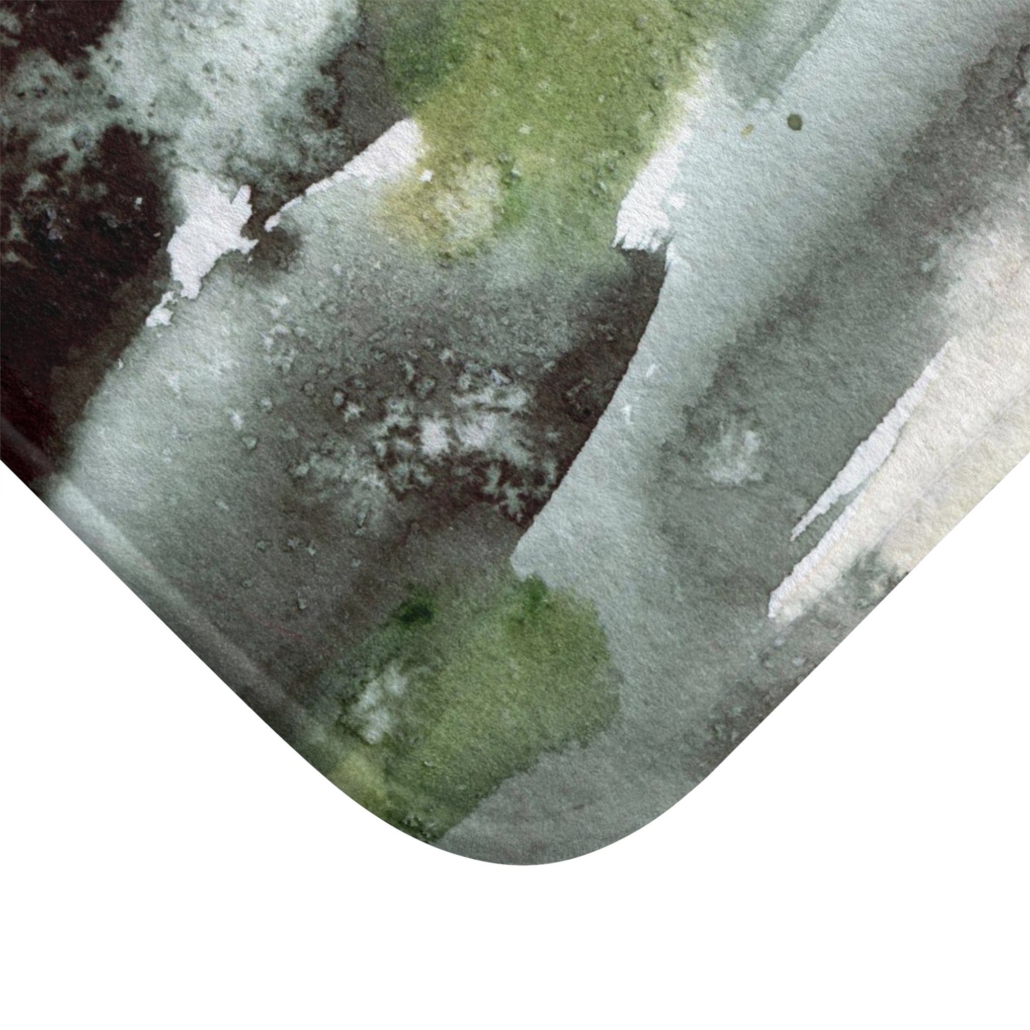 Abstract Bath, Kitchen Mat | Green Grey Watercolor