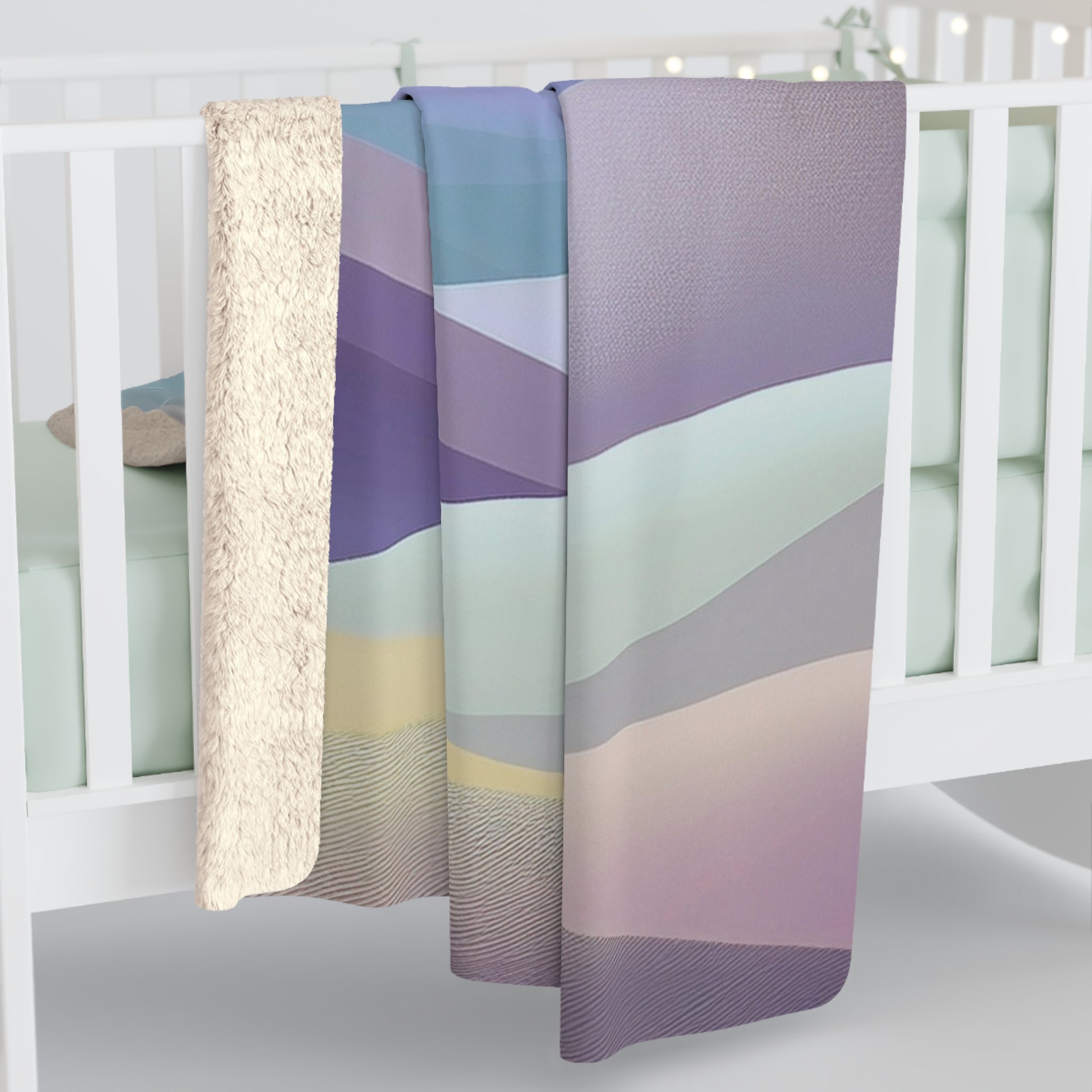 Abstract Landscape Throw Blanket | Pastel Purple Yellow
