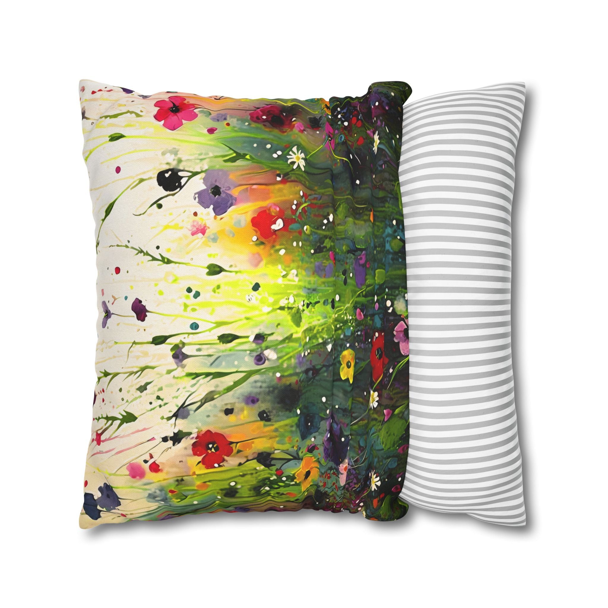 Wildflowers Pillow Cover | Green Forest Florals