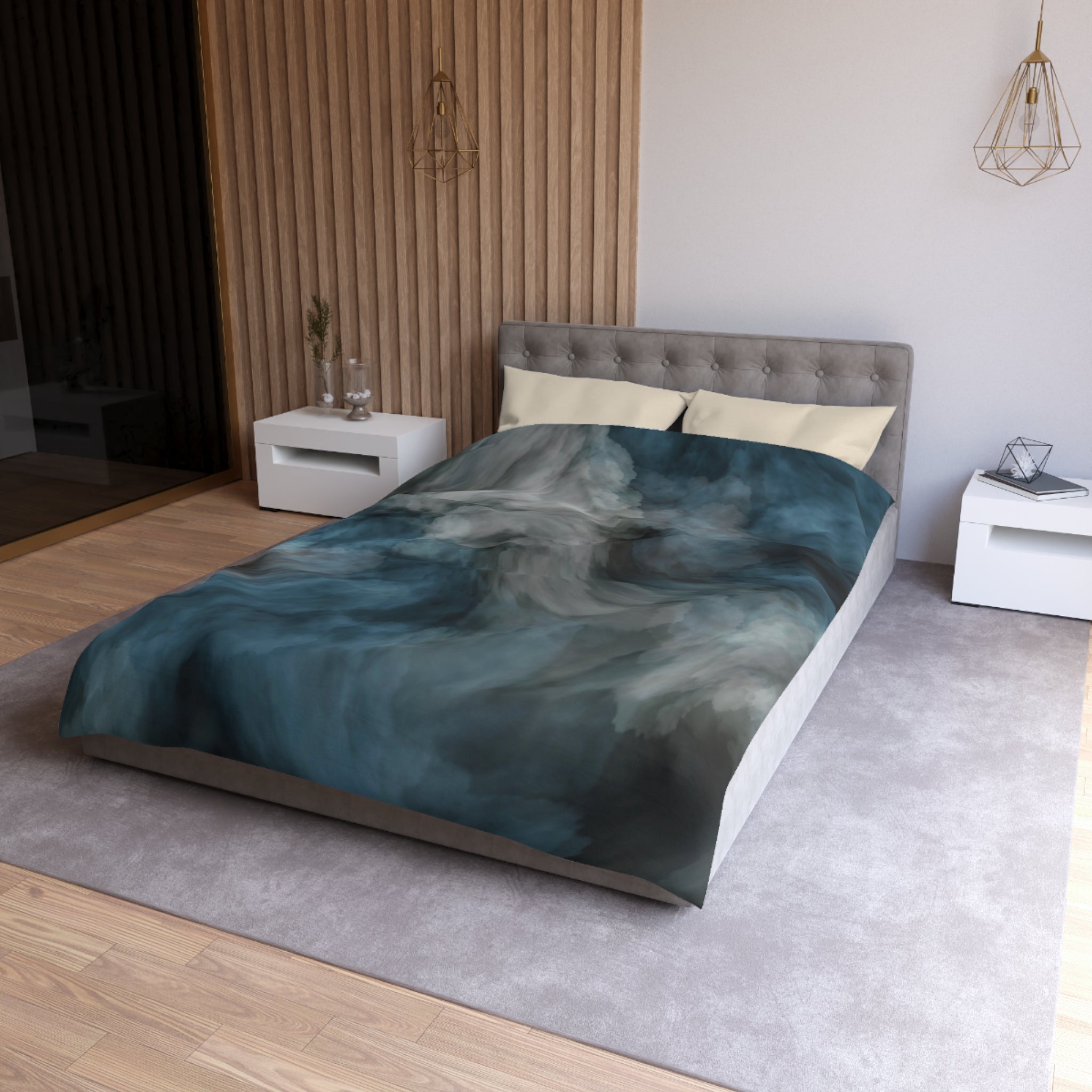 Abstract Duvet, Pillow Cover | Blue Grey Bedroom Decor