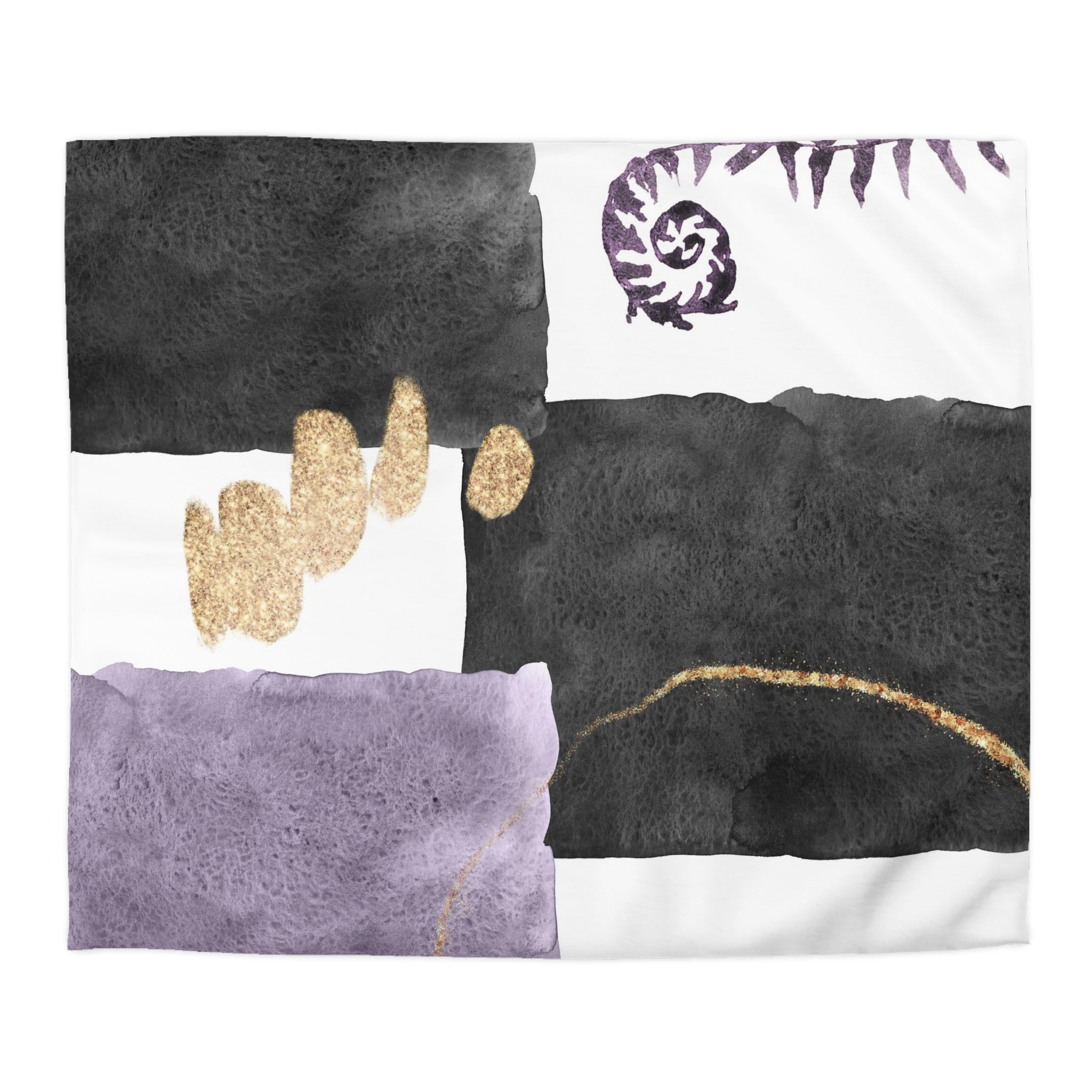 Abstract Duvet Cover | White Black Lavender Purple | Bedroom Decor