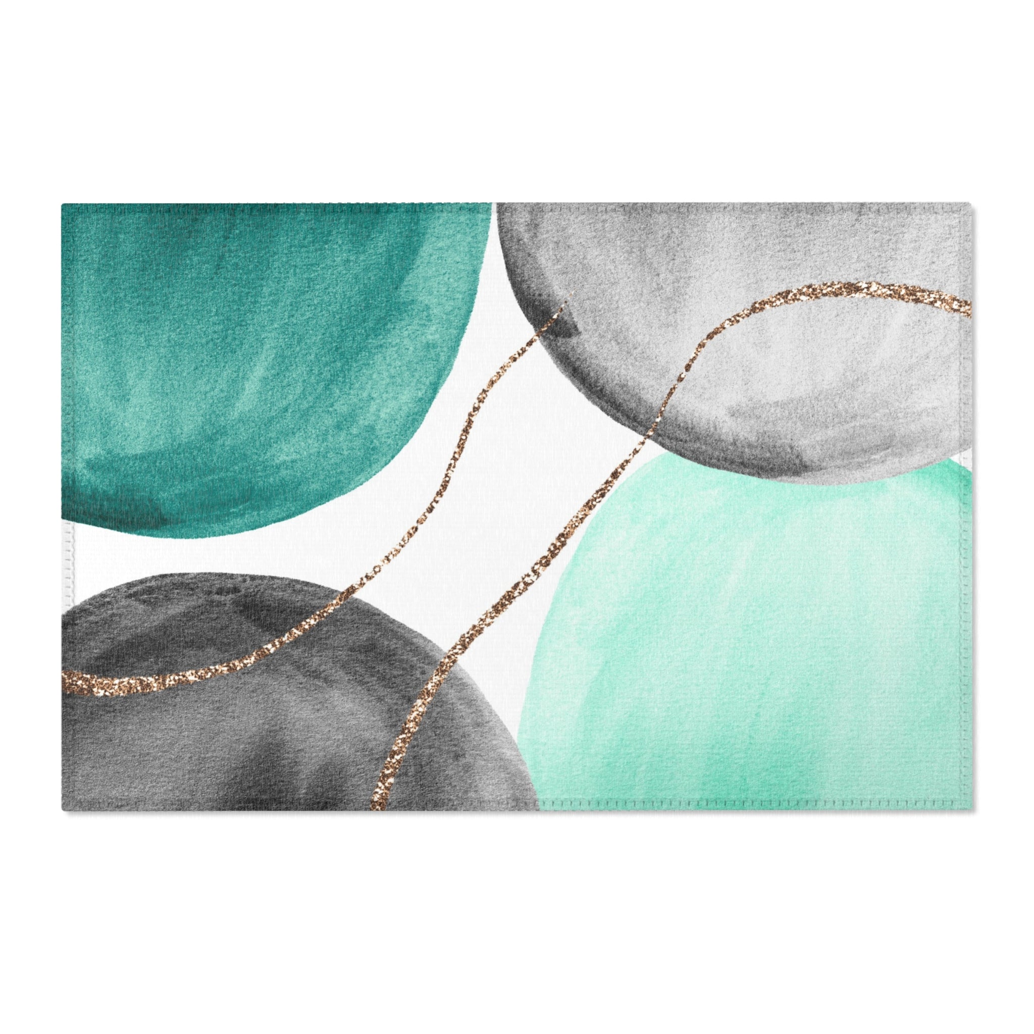 Abstract Area Rug | Green Grey Watercolor Artsy Rug