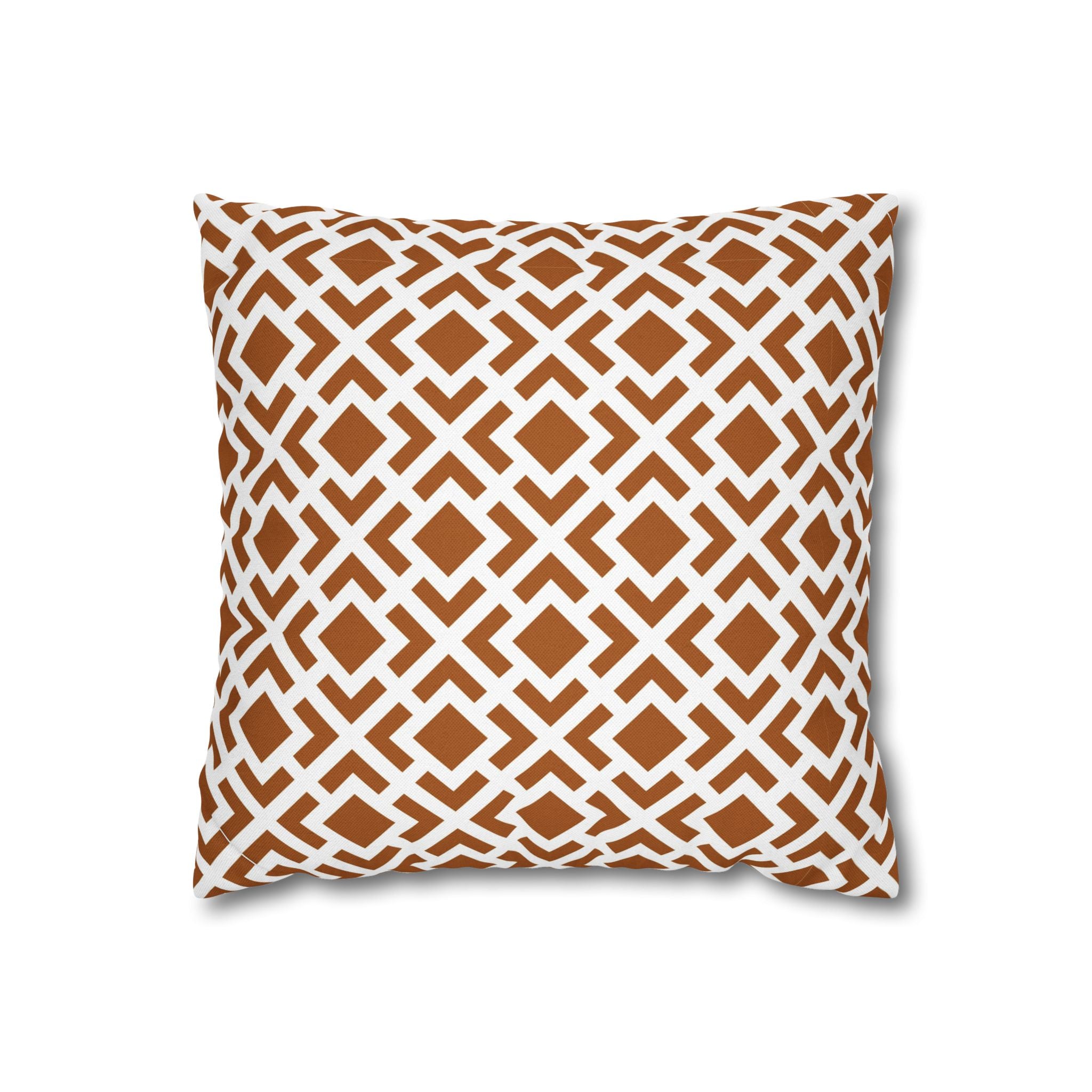 Geometric Pillow Cover | Brown White Pillowcase