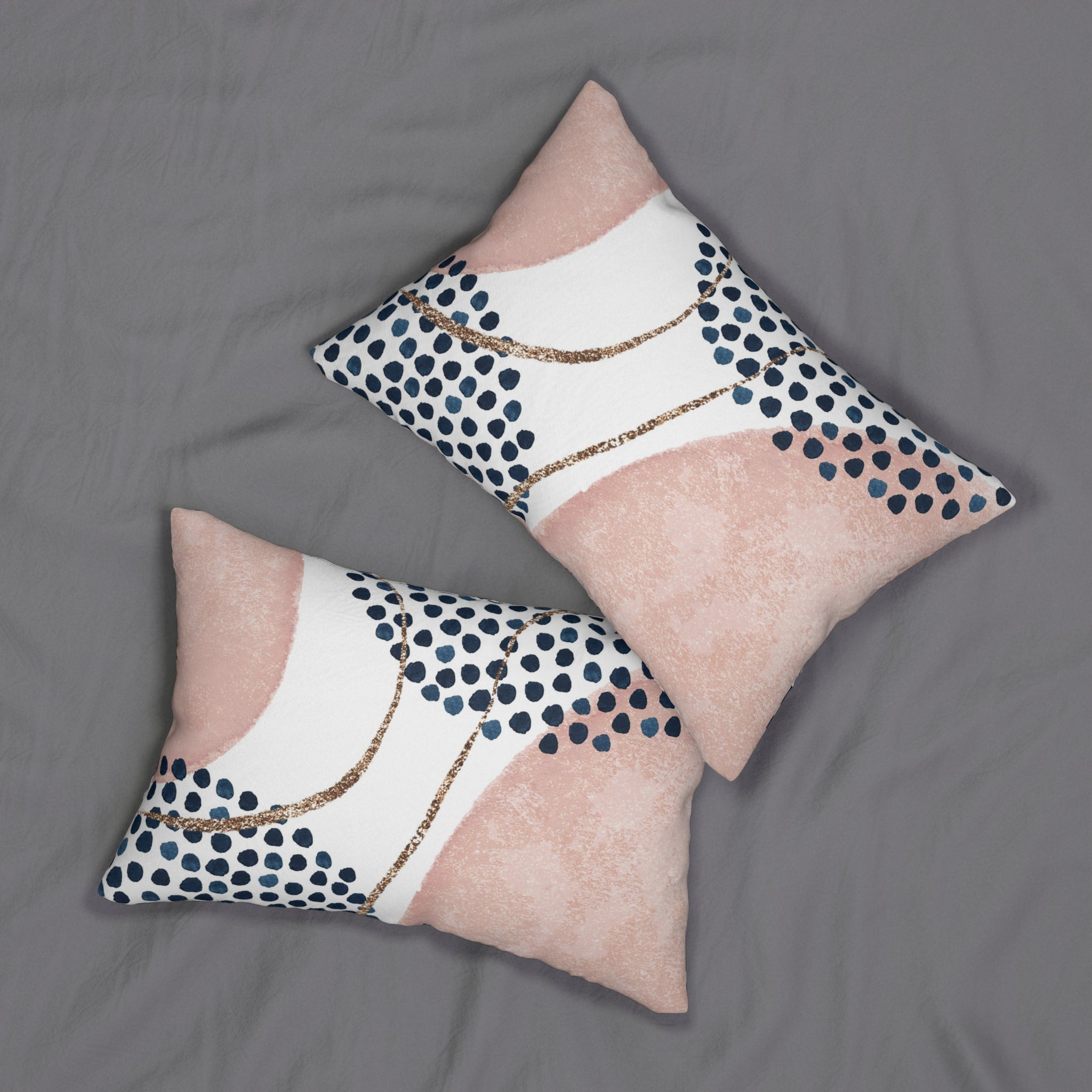 Abstract Lumbar Pillow | Blush Pink, White Black