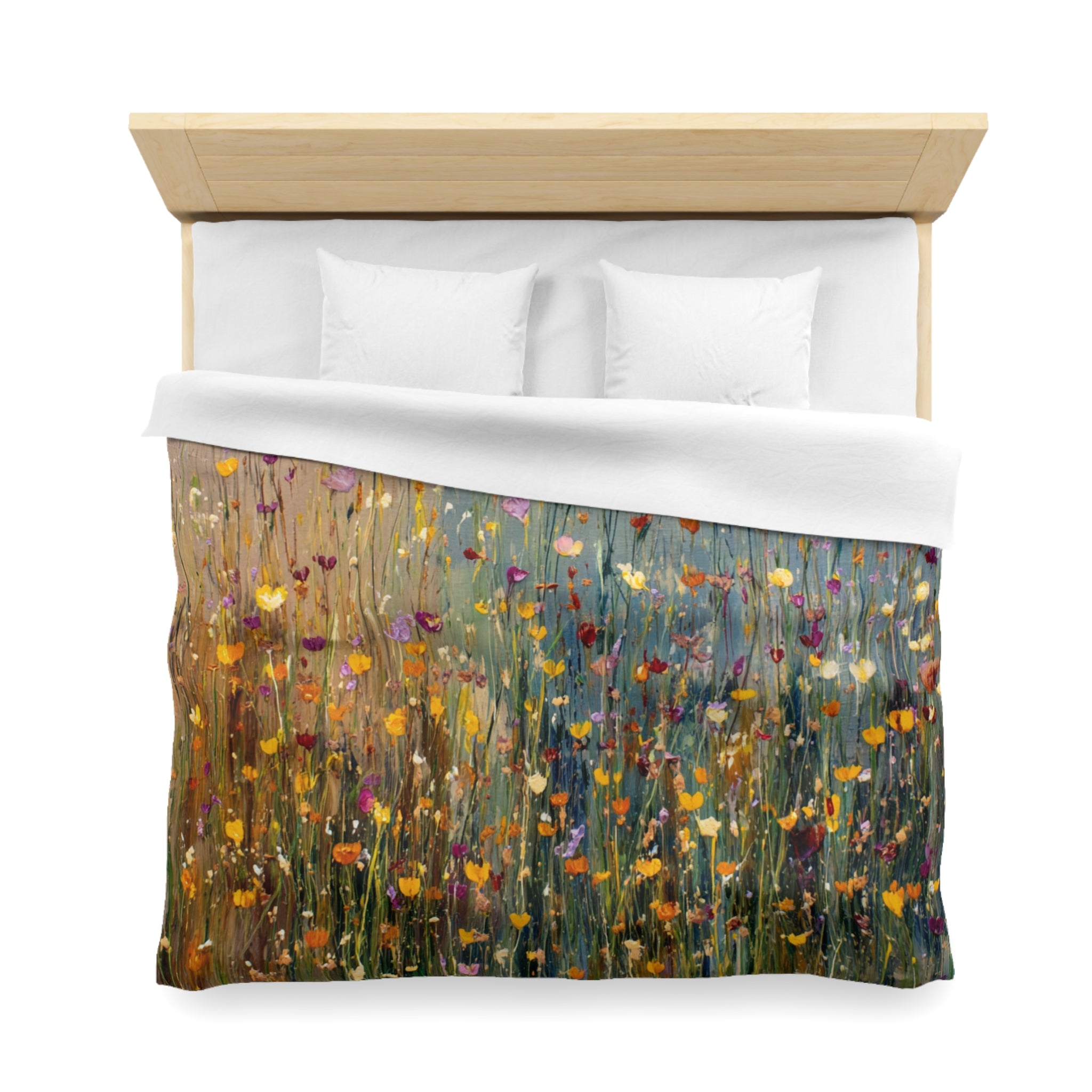 Floral Duvet, Pillow Cover | Grey Orange Bedroom Decor