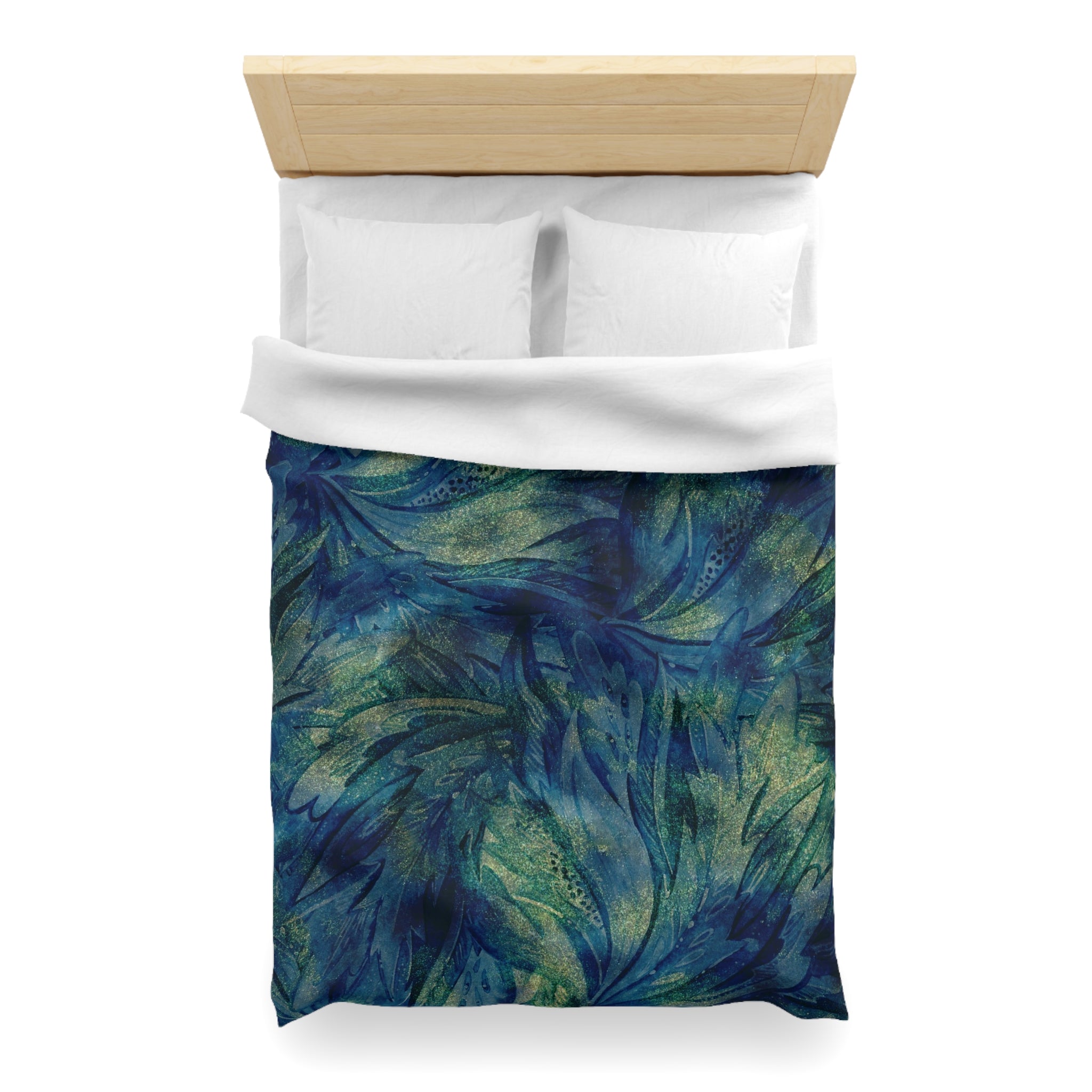 Abstract Duvet, Pillow Cover Set | Blue Green Bedroom Set