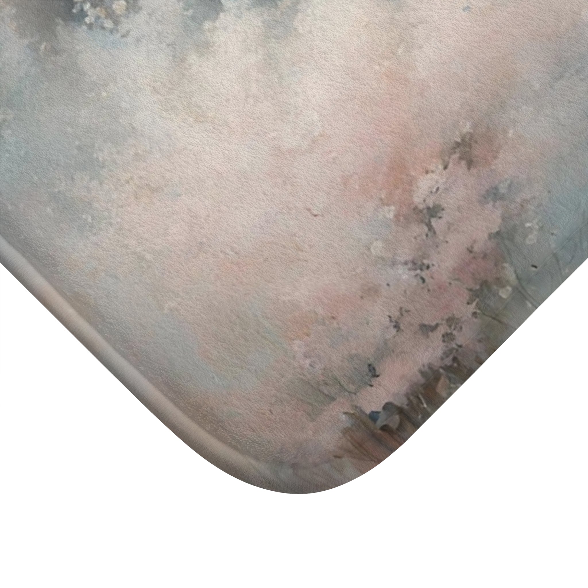 Boho Abstract Bath Mat | Pastel Pink Blue, Landscape Nature Kitchen Mat