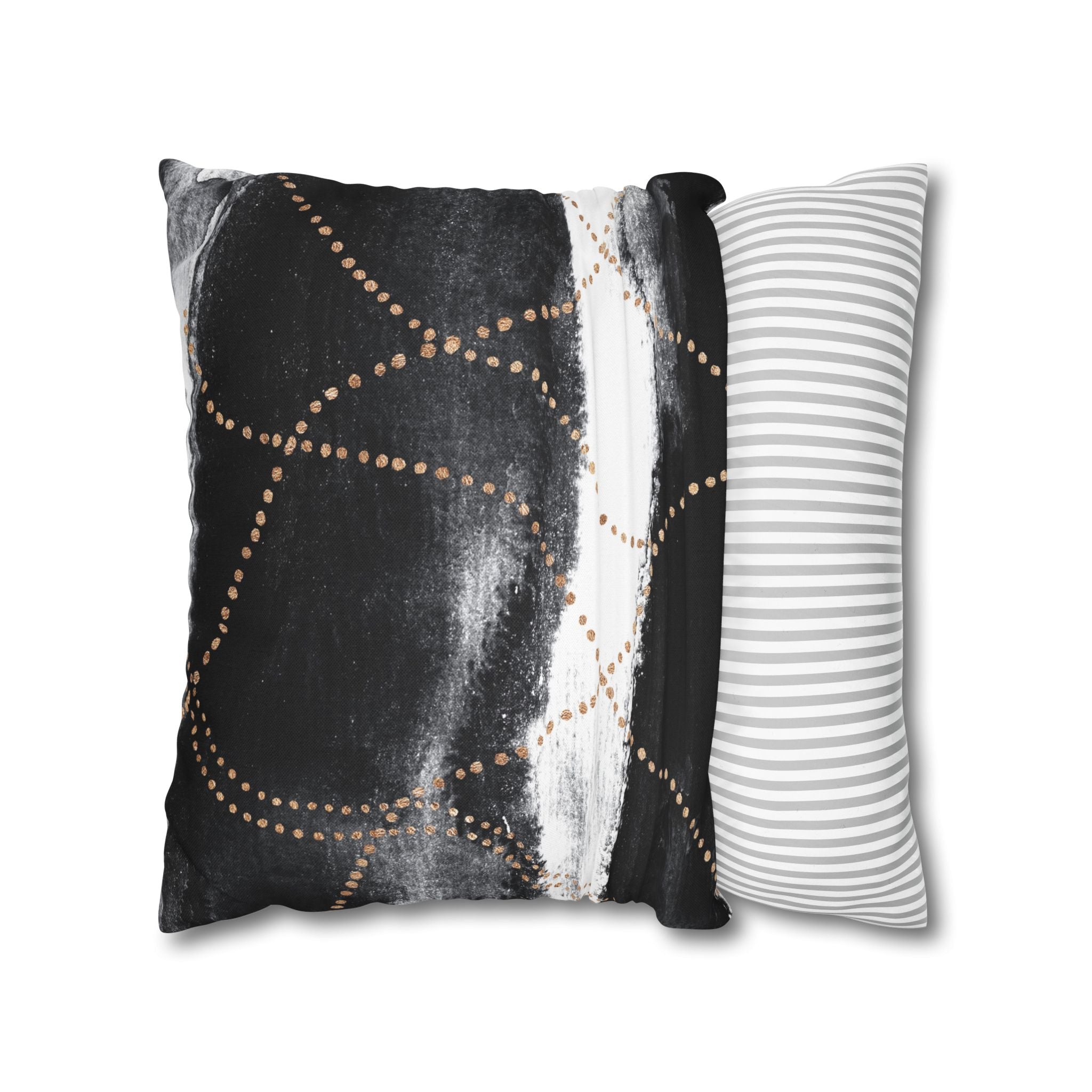 Abstract Throw Pillow Cover, Black White Modern Organic Decor Cushion