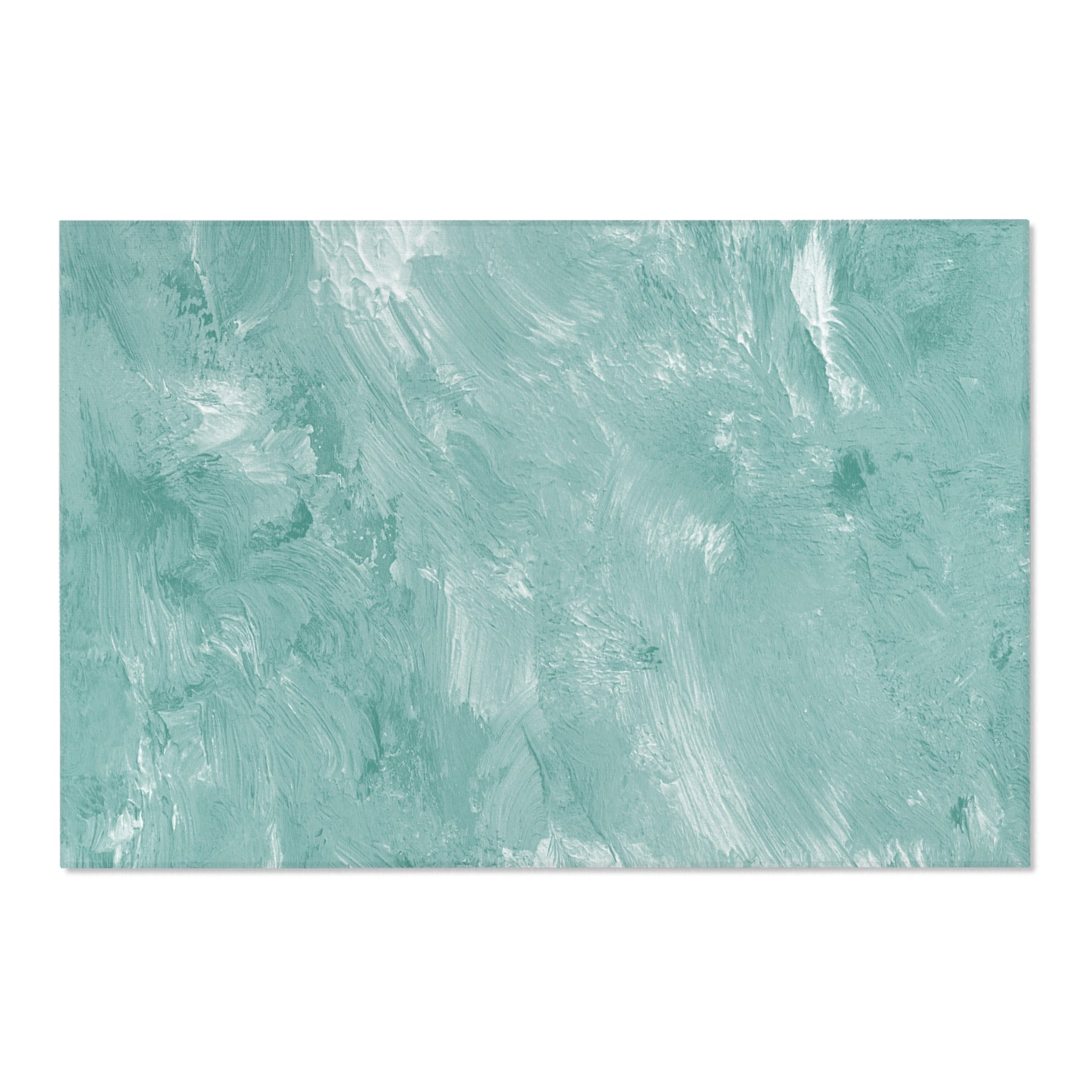 Abstract Area Rug | Mint Green Paint