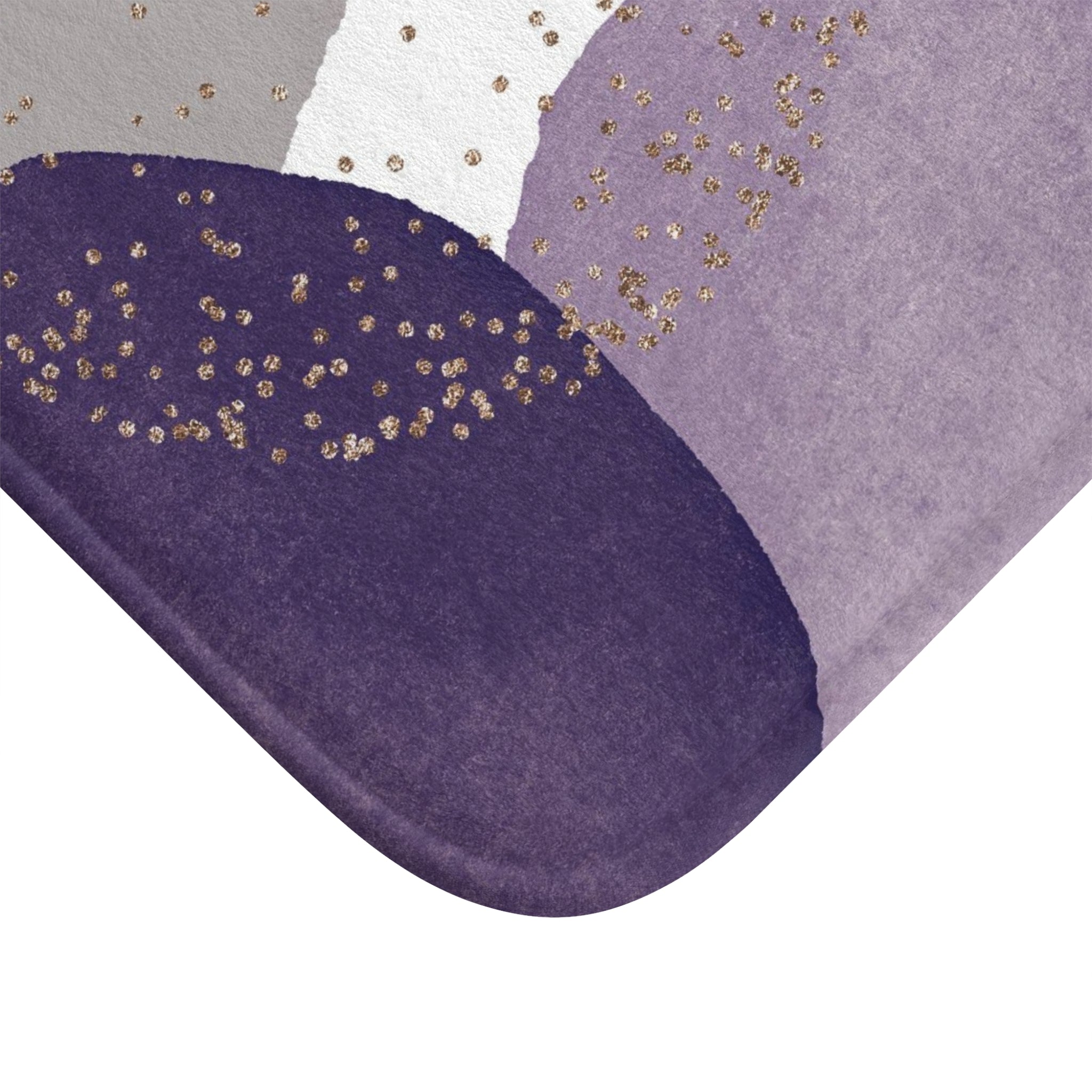 Boho Bath, Kitchen Mat | Modern Black Lavender Purple, Grey Bathroom