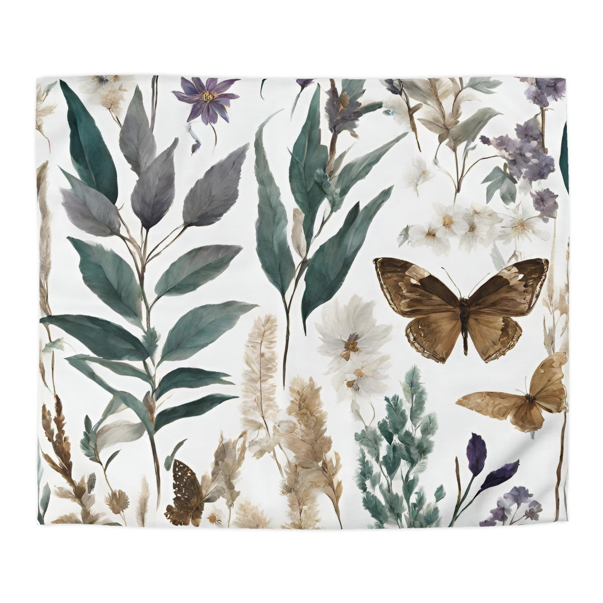 a collage of various botanical elements, including leaves, flowers, and butterflies, arranged in a visually appealing manner.