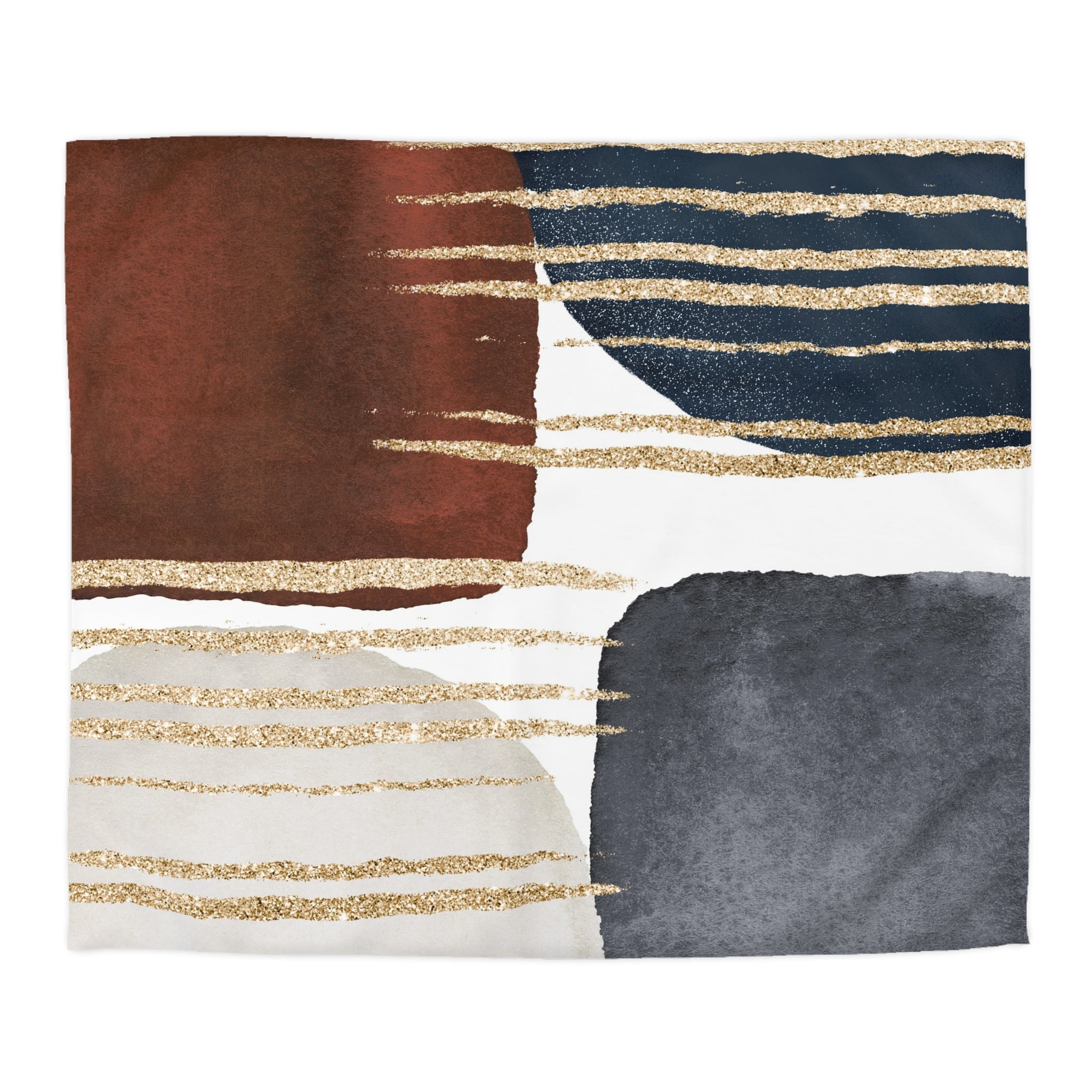 Abstract Duvet Cover | Rust Brown, Grey | Bedroom Decor