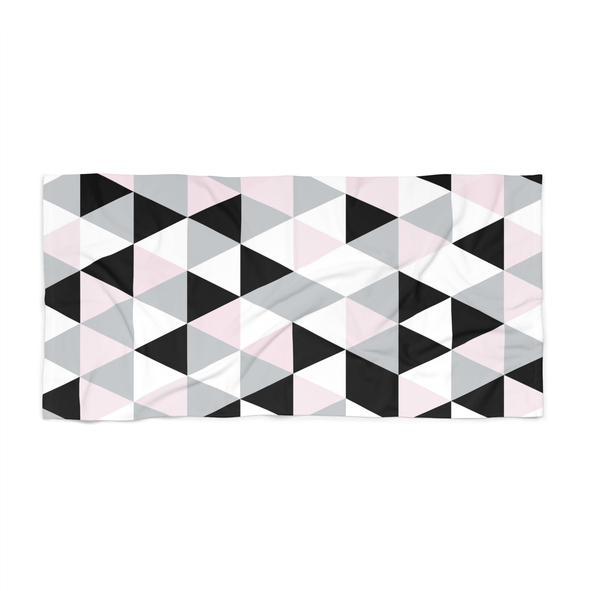 Bath, Beach Towel | Black Gray Pink White Geometric