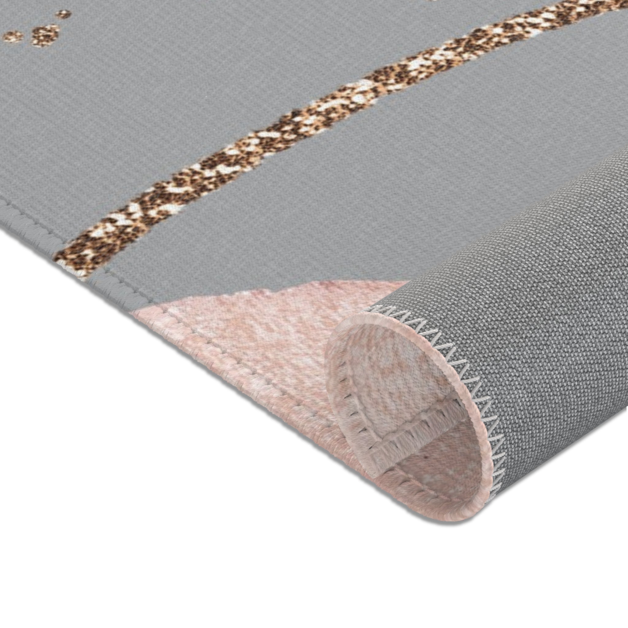 Abstract Area Rug | Watercolor Grey Blush Pink, Blue