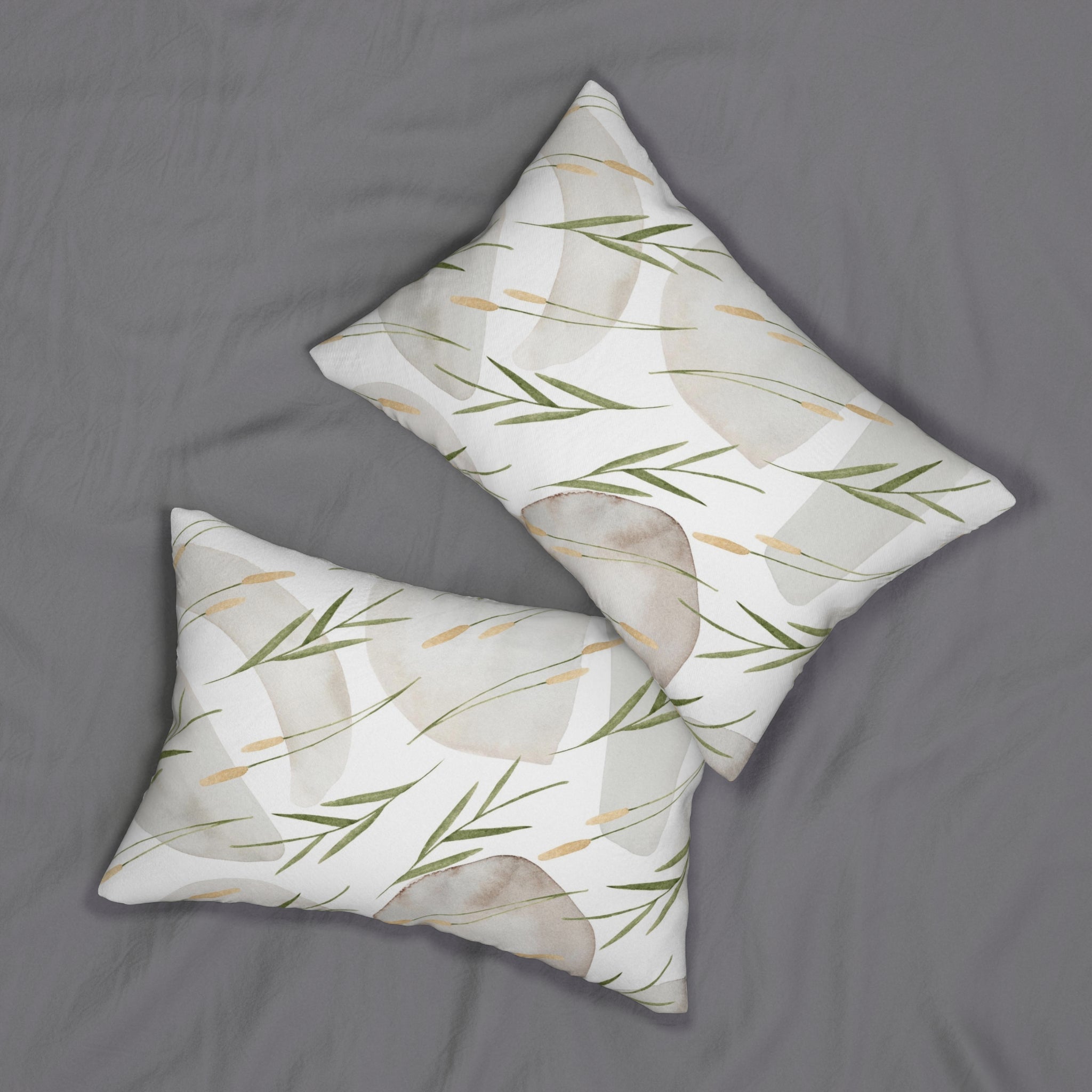 Abstract Lumbar Pillow | Sage Green, Floral